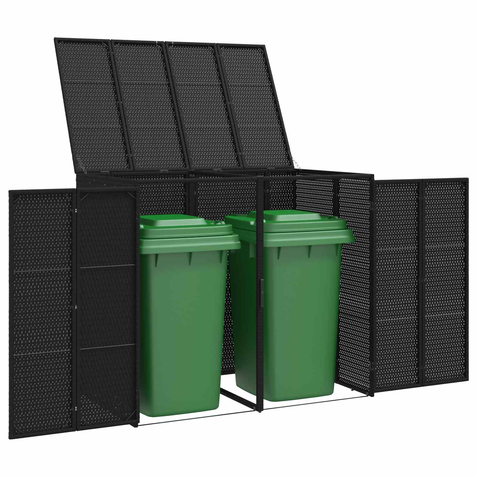 Kutija za smeće 2 pcs Crna 130 x 80 x 115 cm Polietilen