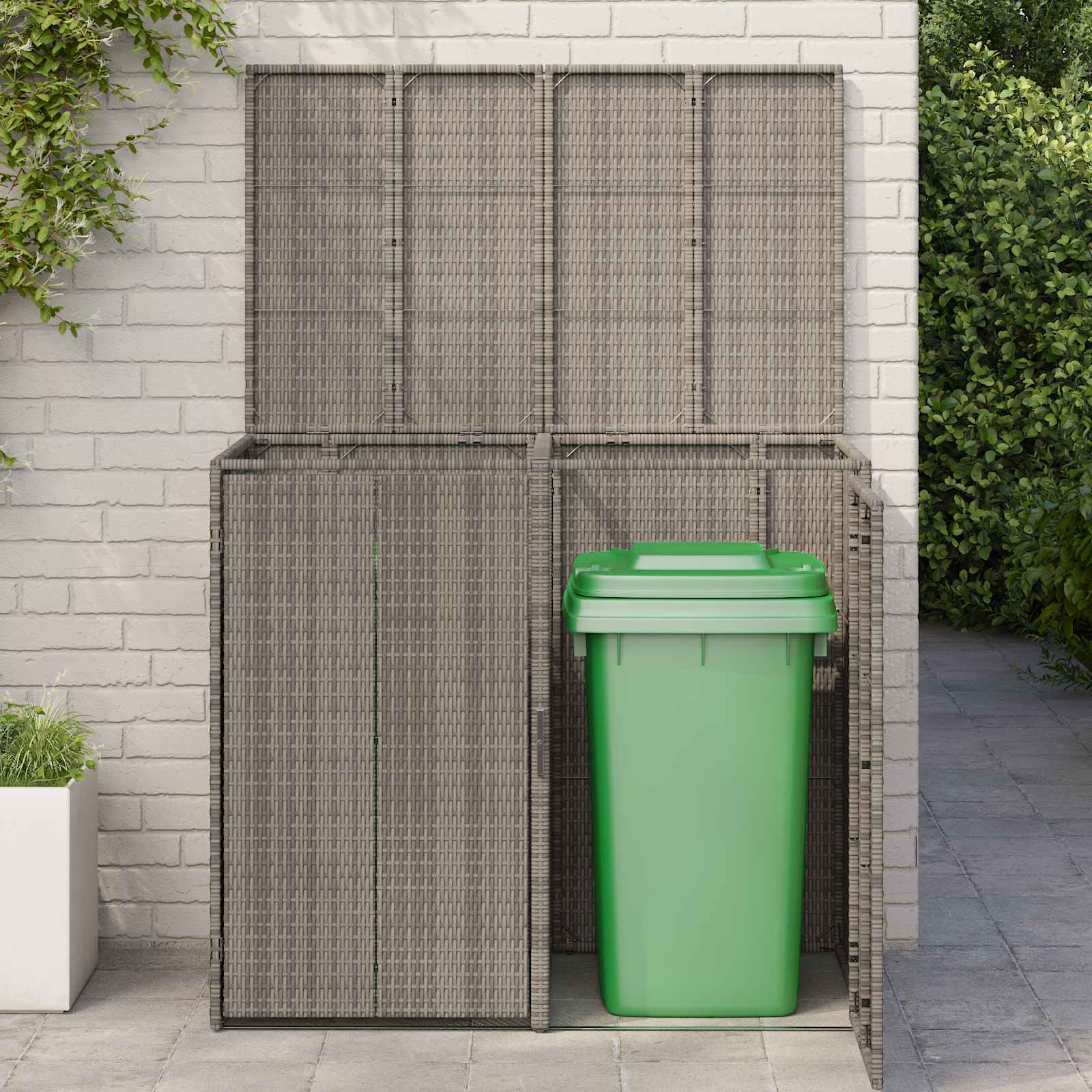 Kutija za smeće 2 pcs Siva 130 x 80 x 115 cm Polietilen