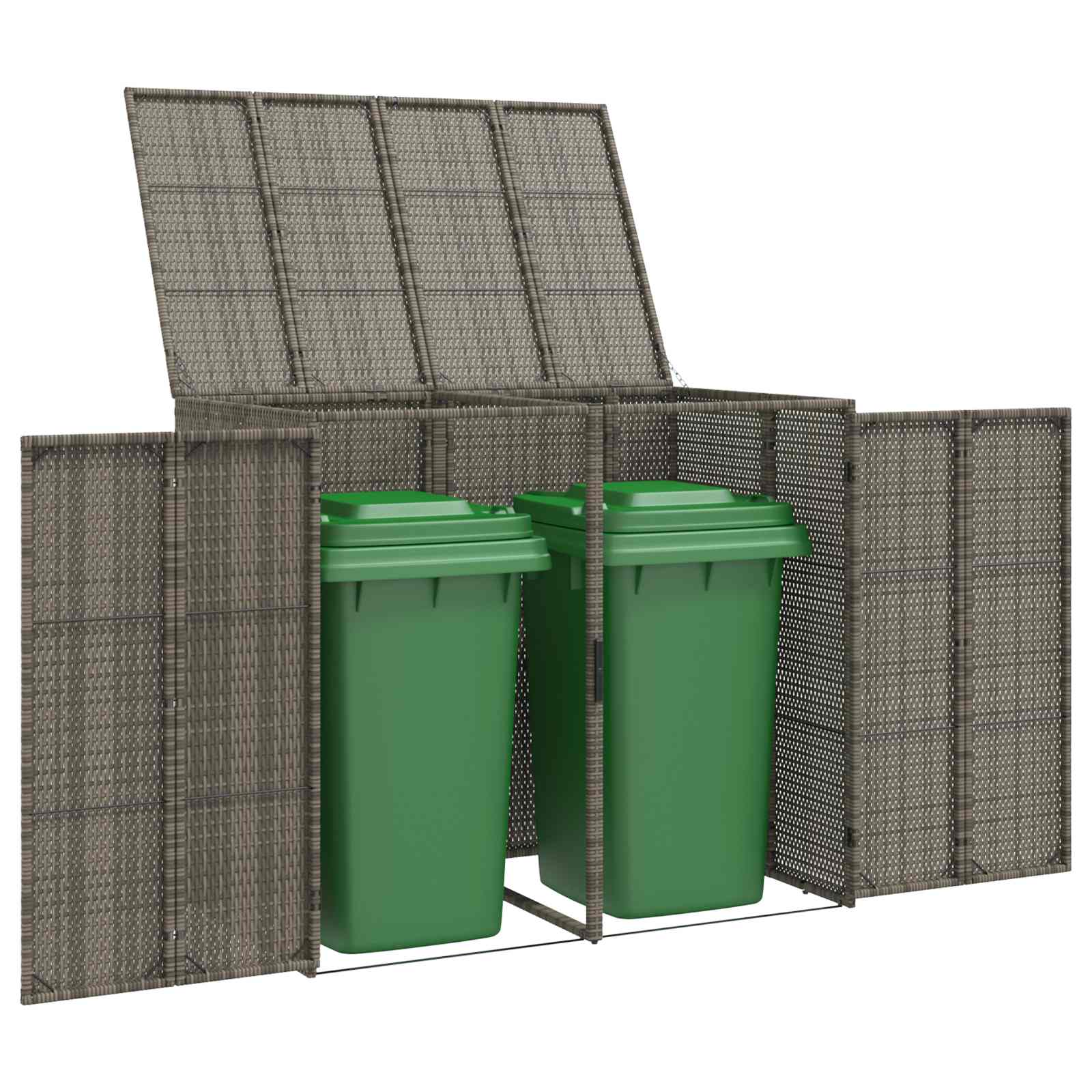 Kutija za smeće 2 pcs Siva 130 x 80 x 115 cm Polietilen
