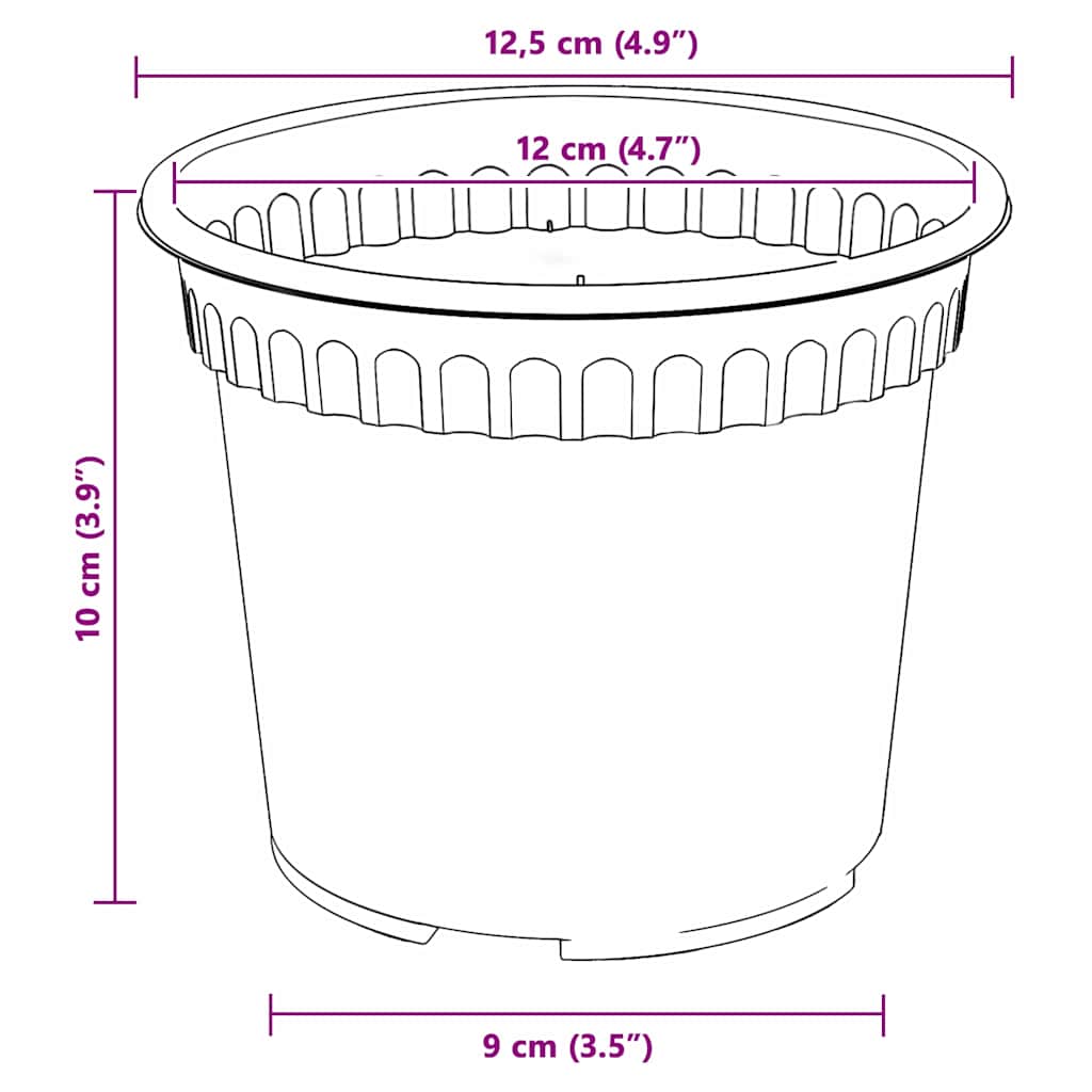 Saksije za biljke 6 pcs Crvena cigla Ø 12,5 x 10 cm Plastika