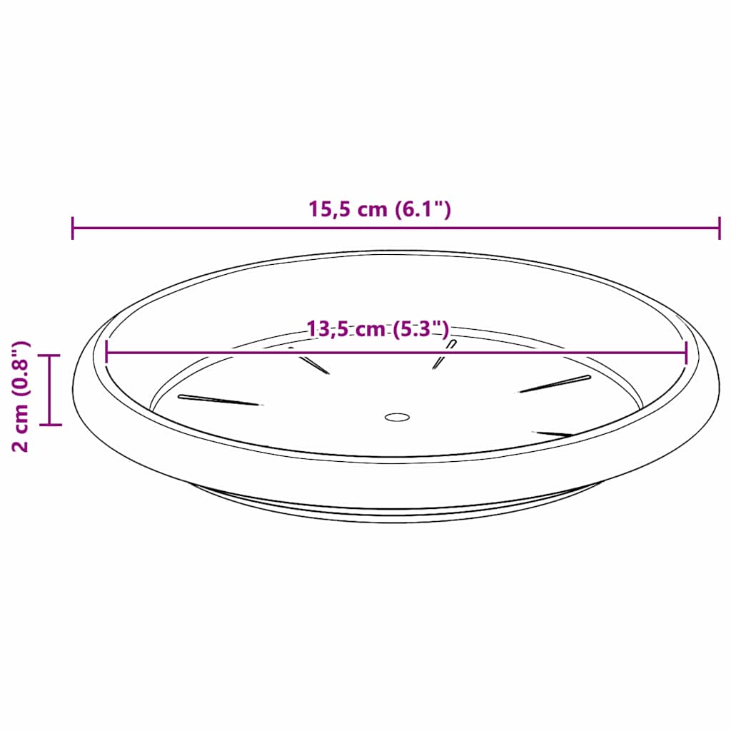 Saksije za biljke 6 pcs Crna Ø 19 x 16 cm Plastika