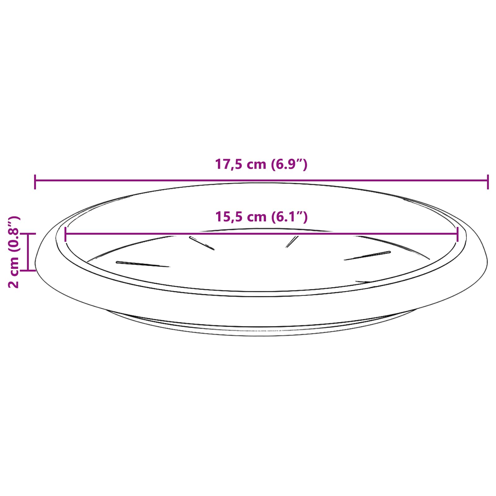 Saksije za biljke 6 pcs Crna Ø 22 x 18 cm Plastika