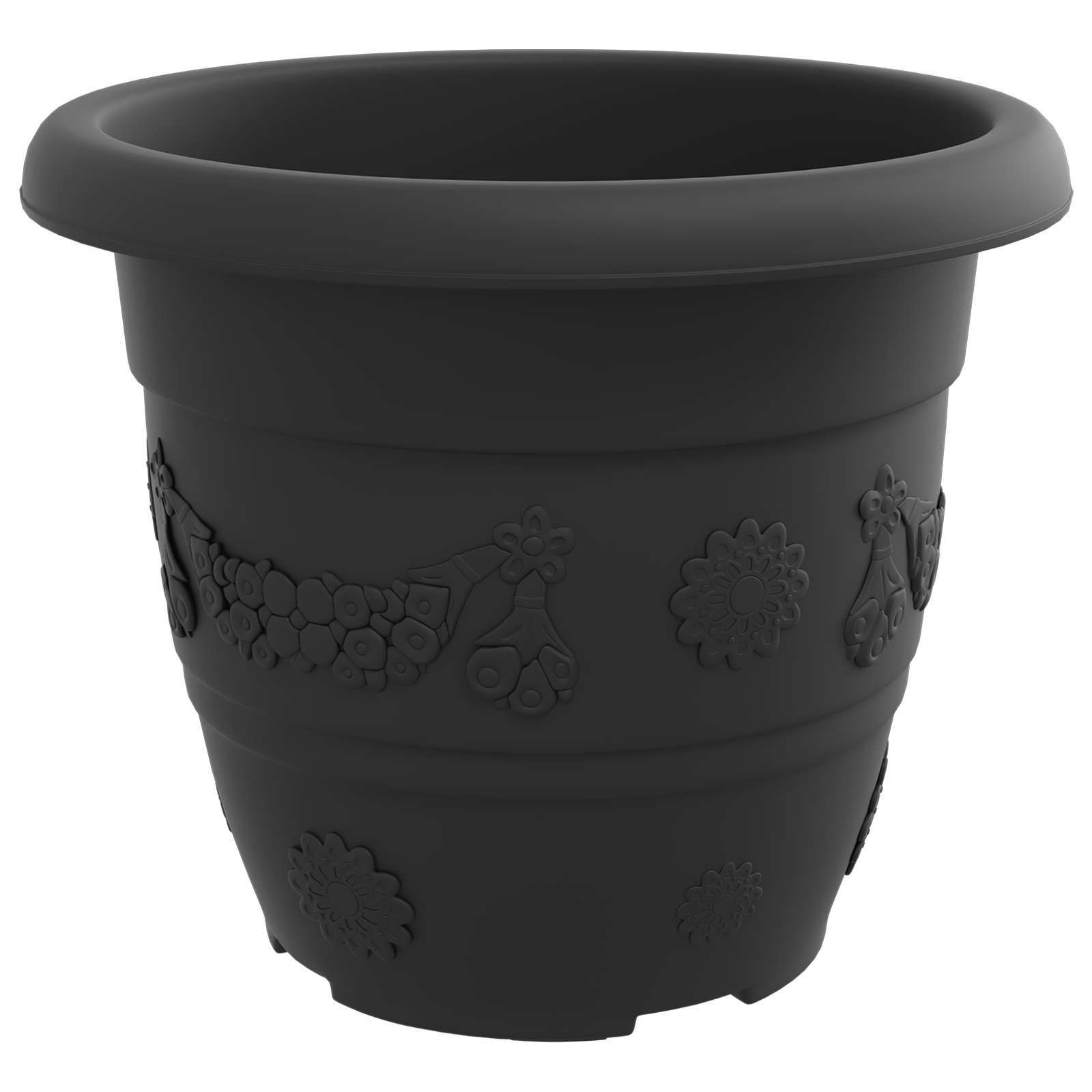 Saksije za biljke 6 pcs Crna Ø 30 x 25 cm Plastika