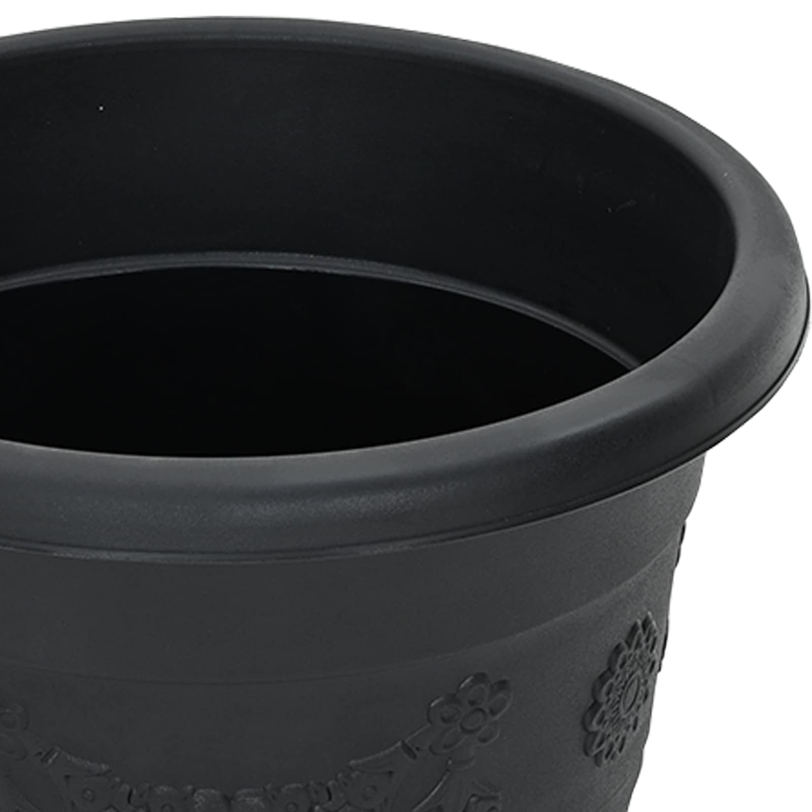 Saksije za biljke 6 pcs Crna Ø 34 x 28 cm Plastika