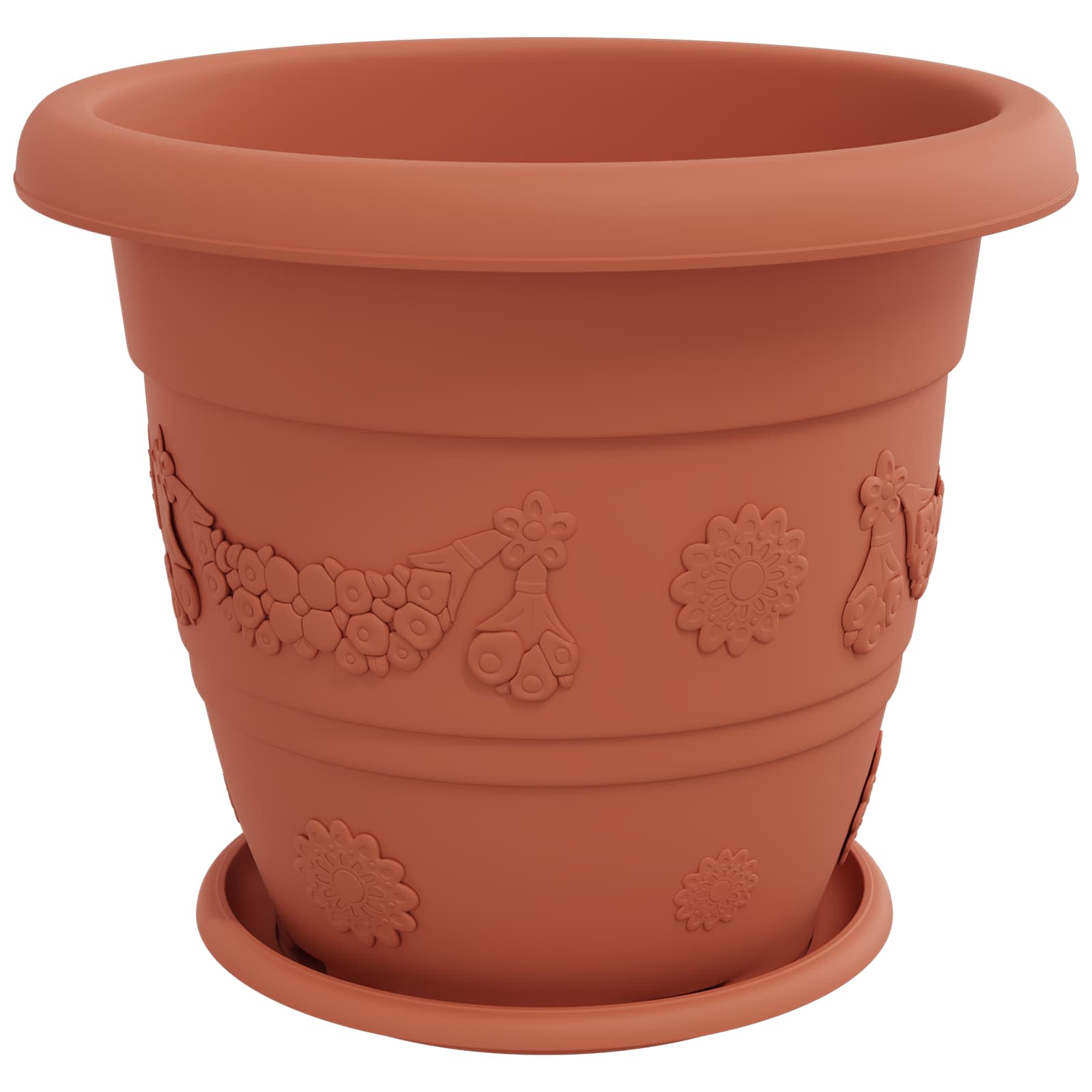 Saksije za biljke 24 pcs Crvena cigla Ø 39 x 32 cm Plastika