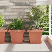 Saksije za biljke 6 pcs Crvena cigla 33 x 33 x 26 cm Plastika