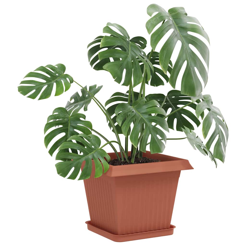 Saksije za biljke 6 pcs Crvena cigla 33 x 33 x 26 cm Plastika