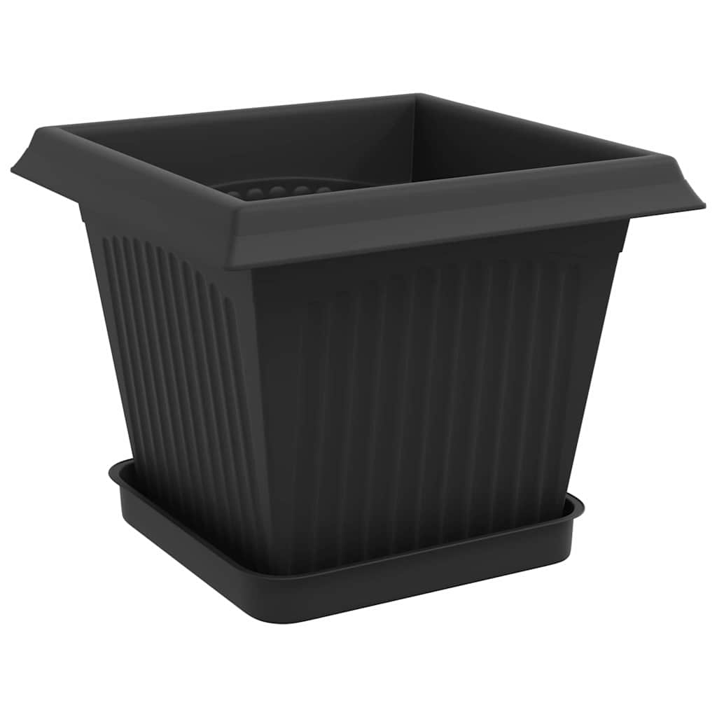 Saksije za biljke 6 pcs Crna 20 x 20 x 16 cm Plastika