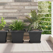 Saksije za biljke 6 pcs Crna 28,5 x 28,5 x 22 cm Plastika