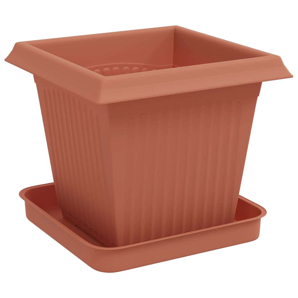 Saksije za biljke 24 pcs Crvena cigla 16 x 16 x 14 cm Plastika