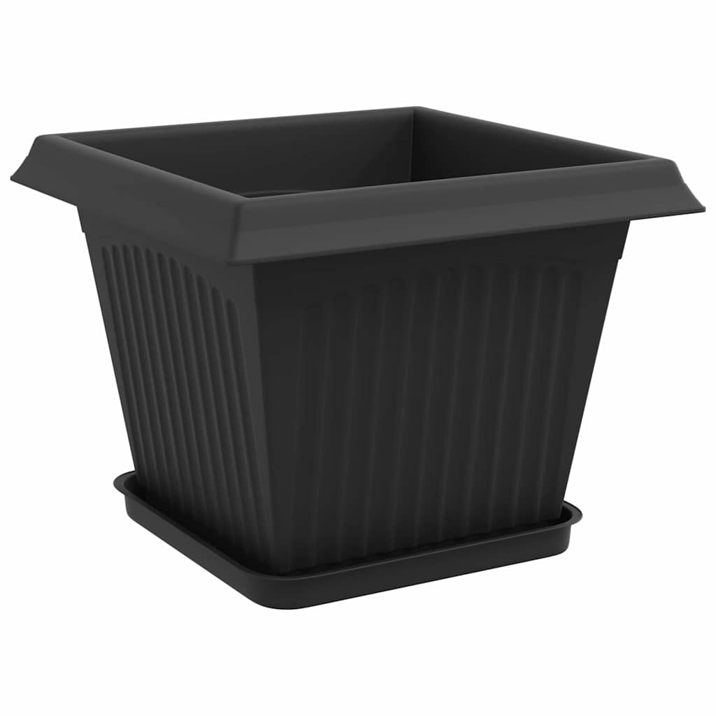 Saksije za biljke 24 pcs Crna 28,5 x 28,5 x 22 cm Plastika