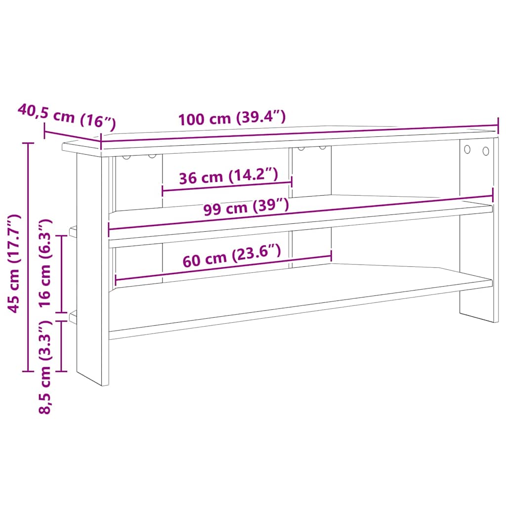 KutuskiTVormar Bijelo 102x40,5x45cm Konstruirano drvo
