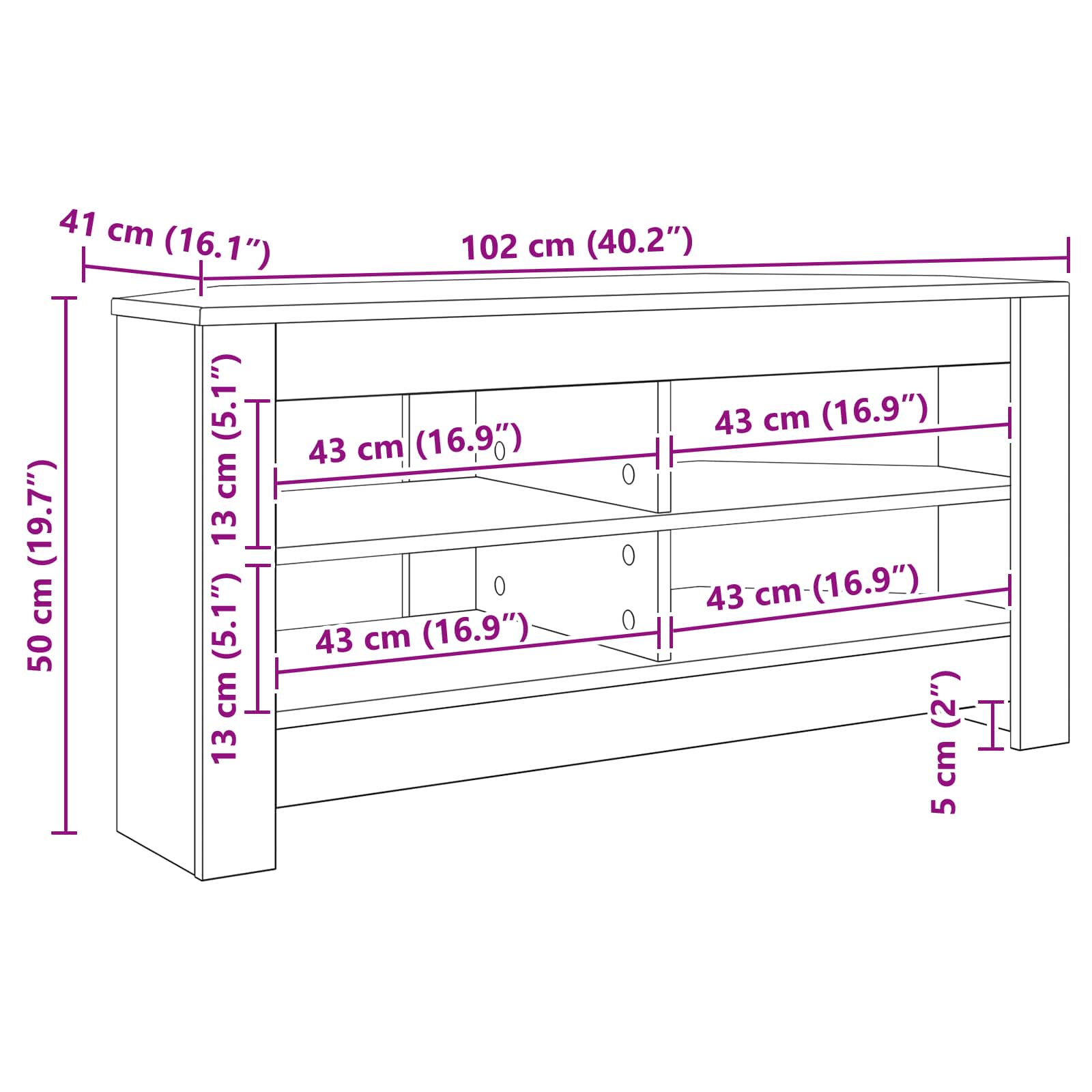 KutuskiTVormar Staro drvo 102 x 40,5 x 45 cm Konstruirano drvo