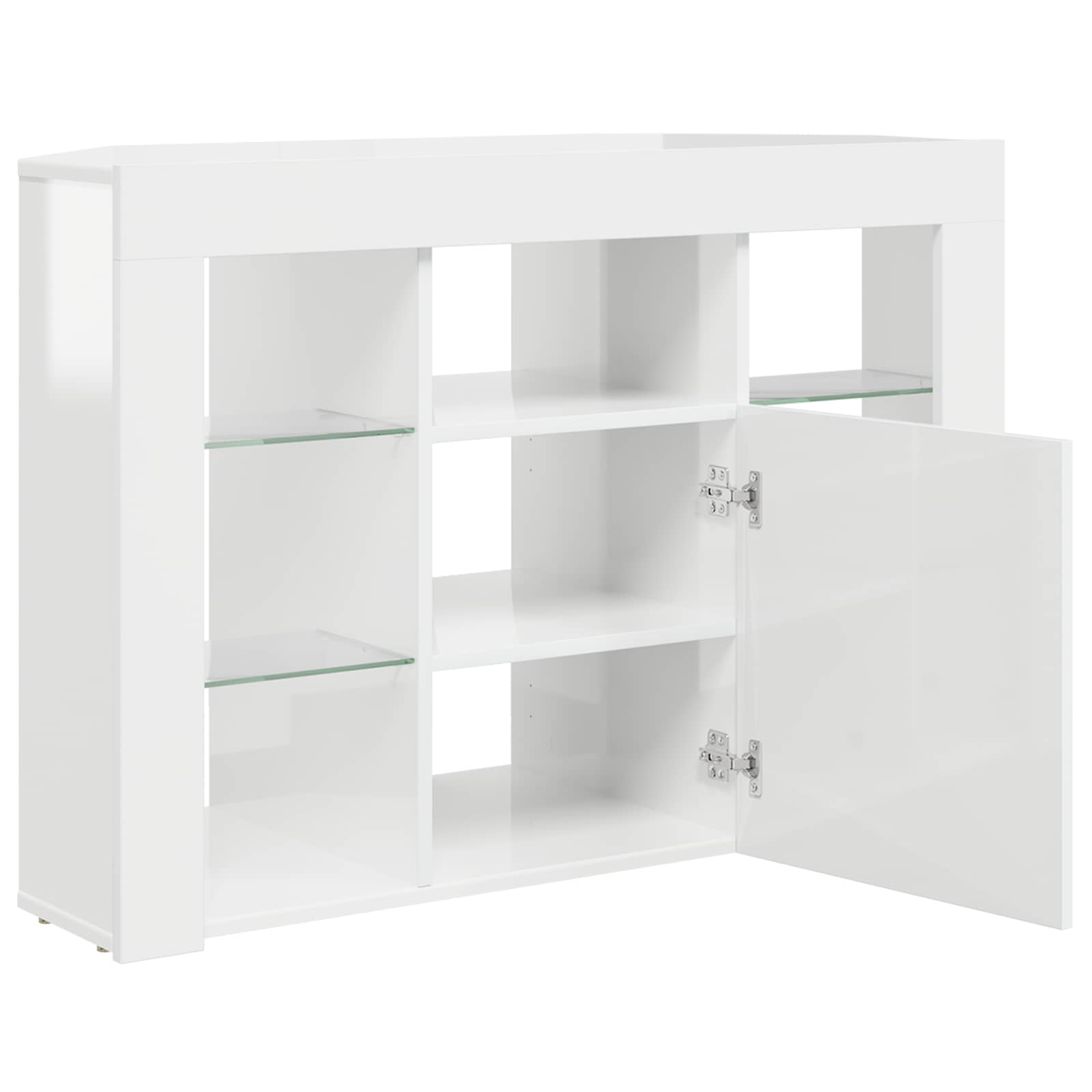 Kotni LED TV ormar Zidne Visoki sjaj bijela 100x40x68cm