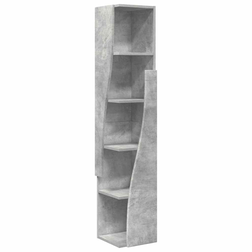 Kutni ormarić Betonski sivi 27,5x27x140cm Konstruirano drvo