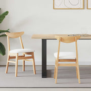 Trpezarijske stolice 2 kom. Čvrsto drvo od gume Prirodna