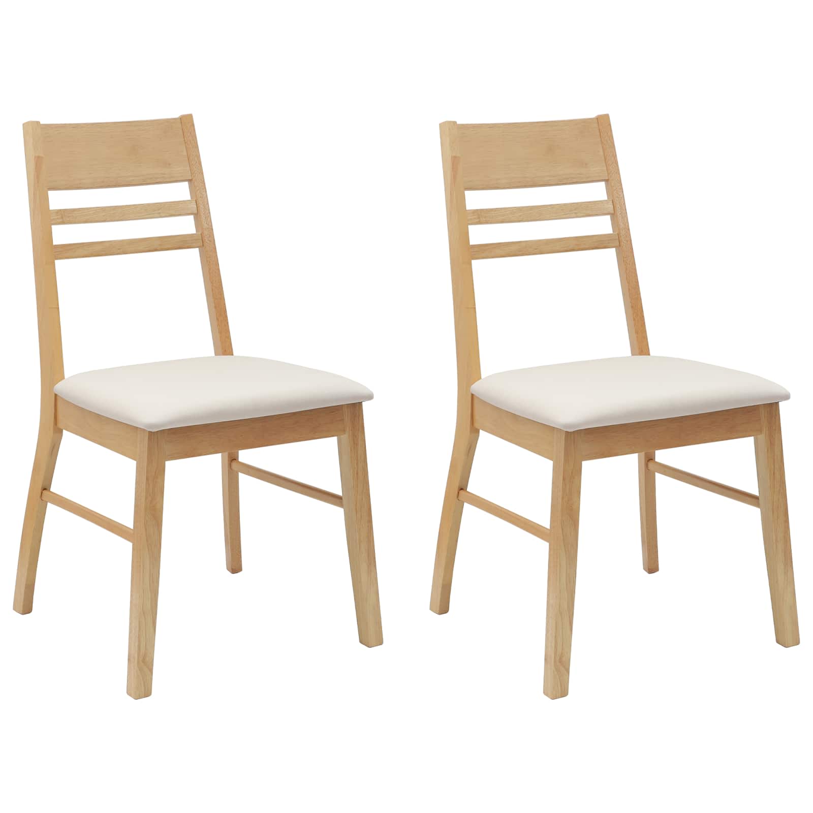 Trpezarijske stolice 2 pcs Prirodna 43 x 54 x 89 cm