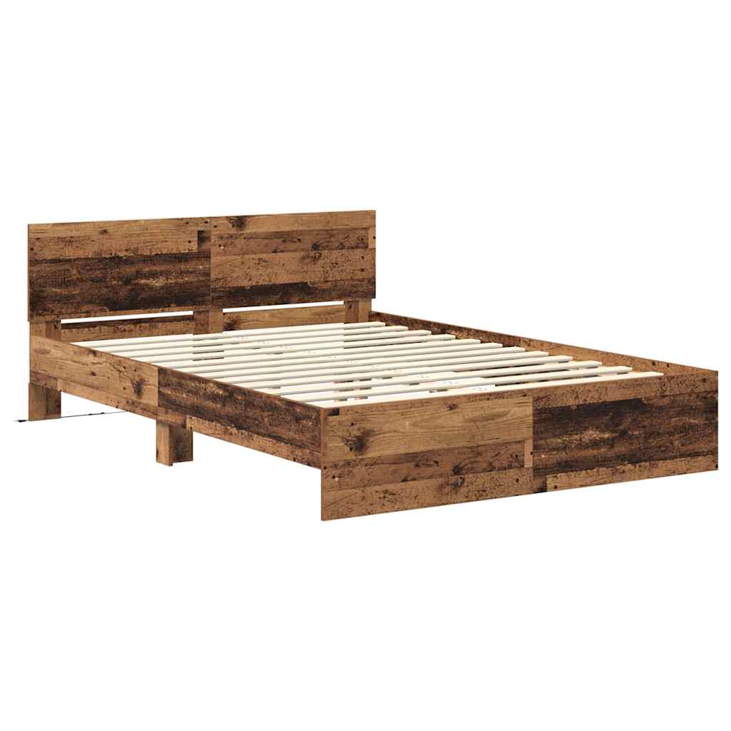 Krevetna konstrukcija Staro drvo 140 x 190 cm Konstruirano drvo