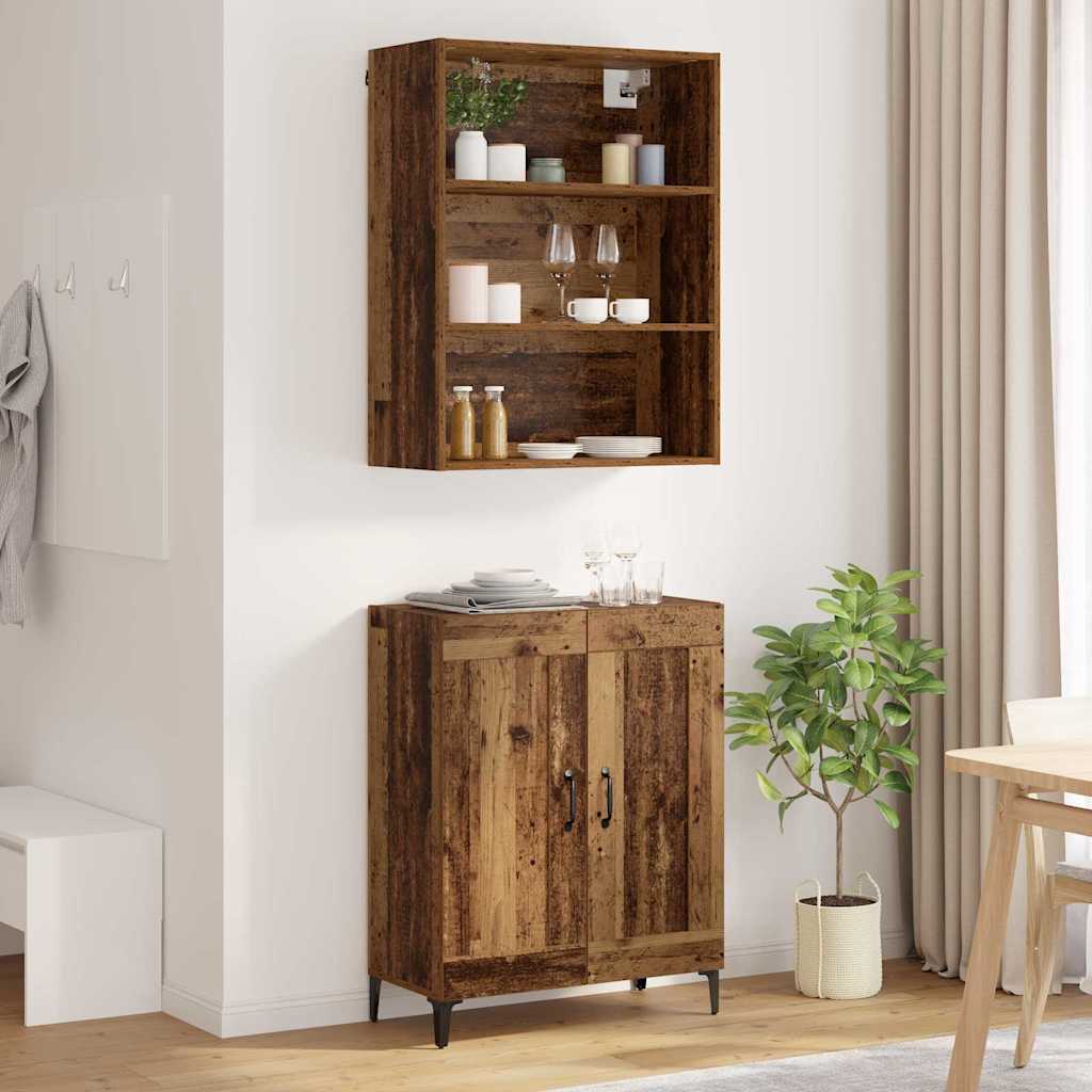 Highboard 2 pcs Staro drvo Konstruirano drvo