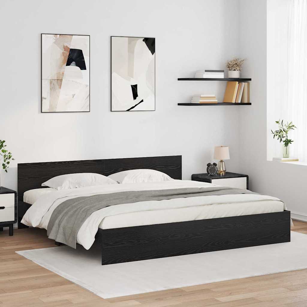 Krevetna konstrukcija Crni hrast 180 x 200 cm Konstruirano drvo