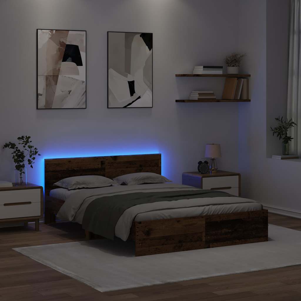 Krevetna konstrukcija Staro drvo 140 x 200 cm Konstruirano drvo
