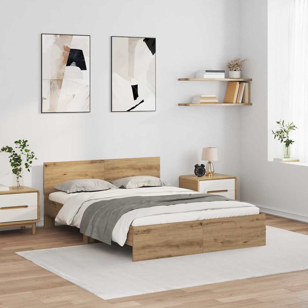 Krevetna konstrukcija Umjetnički hrast 150 x 200 cm