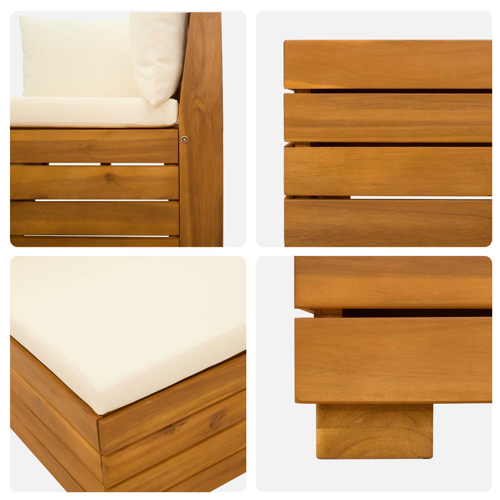 Set vanjskih sofa s jastukom 3 Komad Smeđa Čvrsto drvo akacije