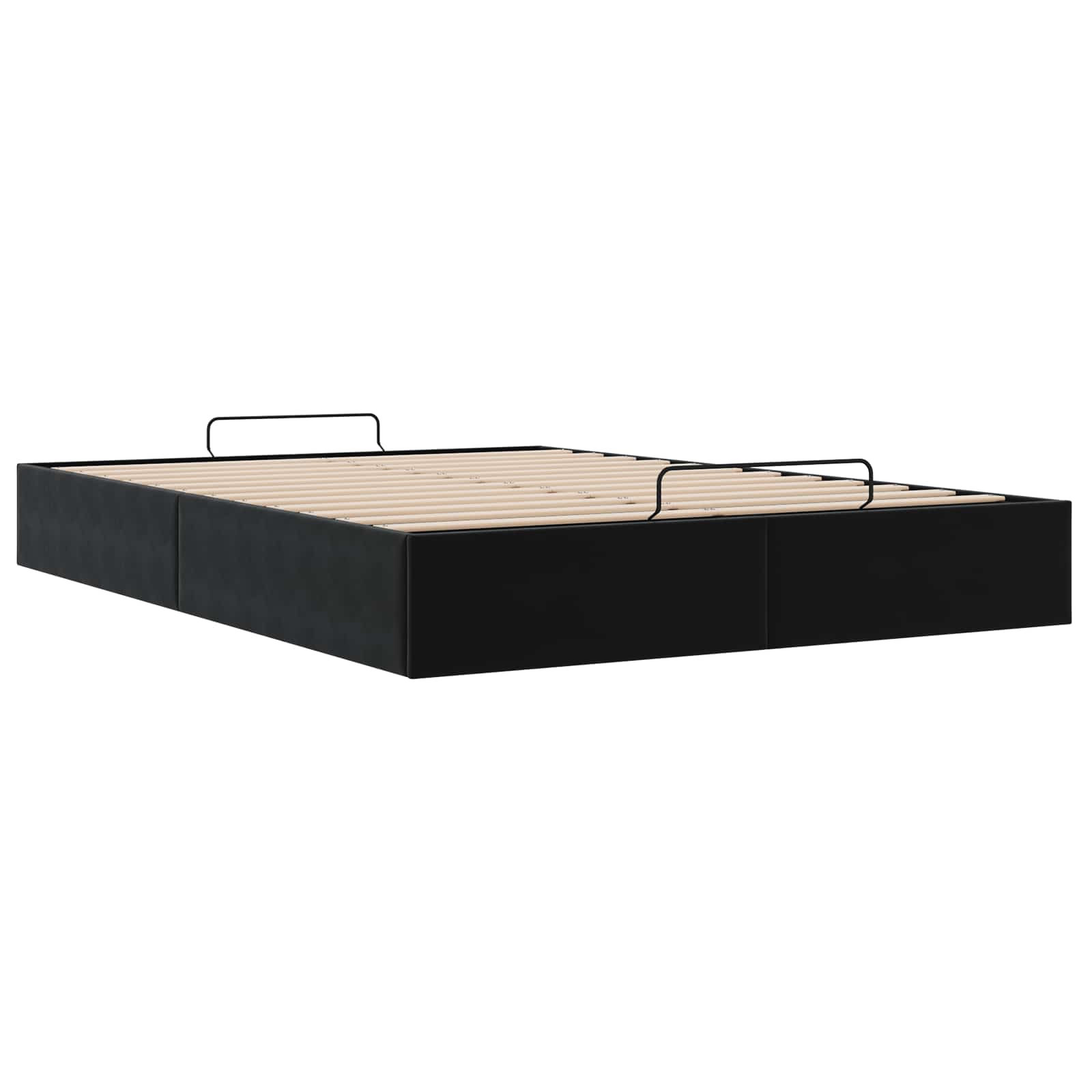 Otomanski krevet Crna 153 x 203 cm Baršun
