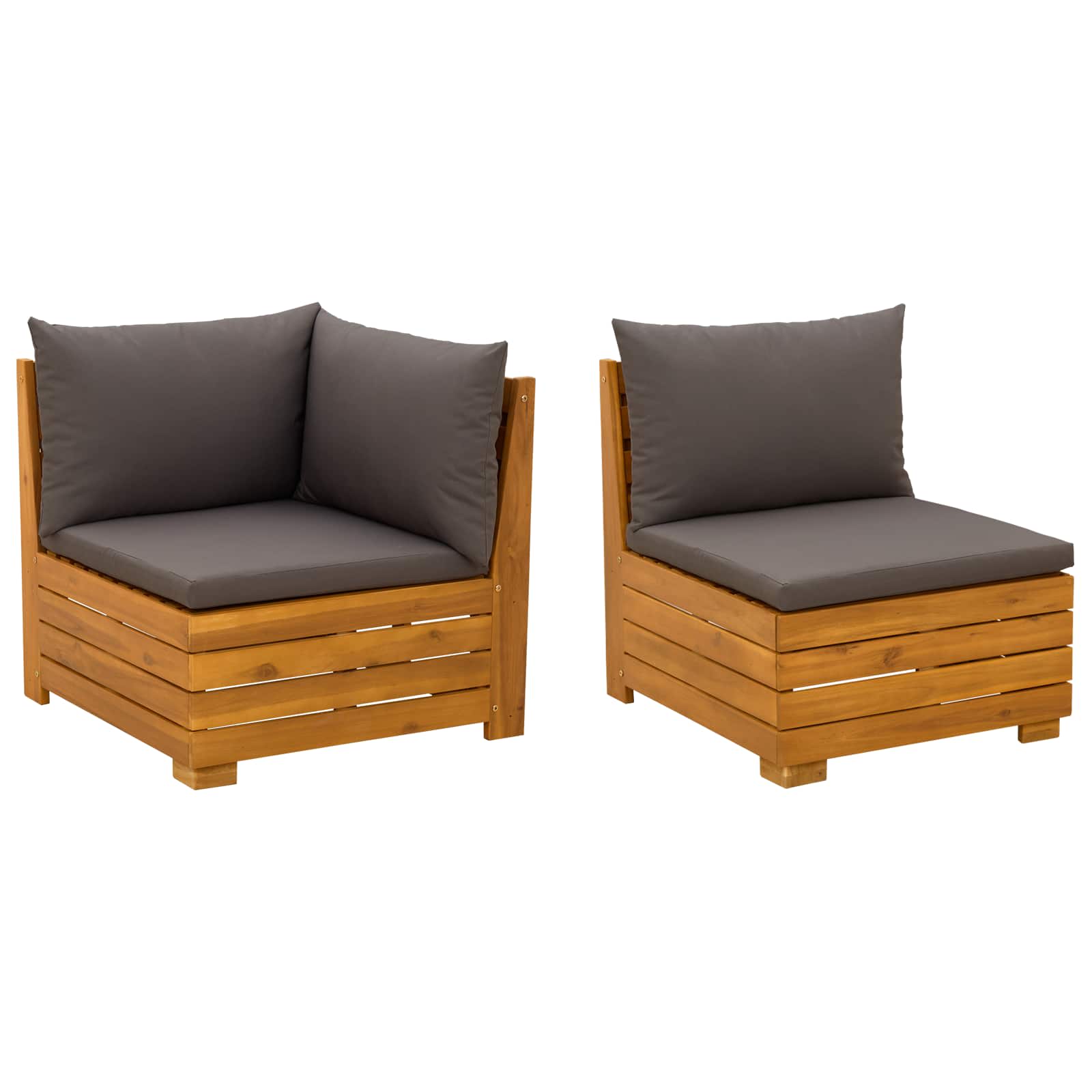 Set lounge namještaja za vrt 2 Komad Smeđa Čvrsto drvo akacije