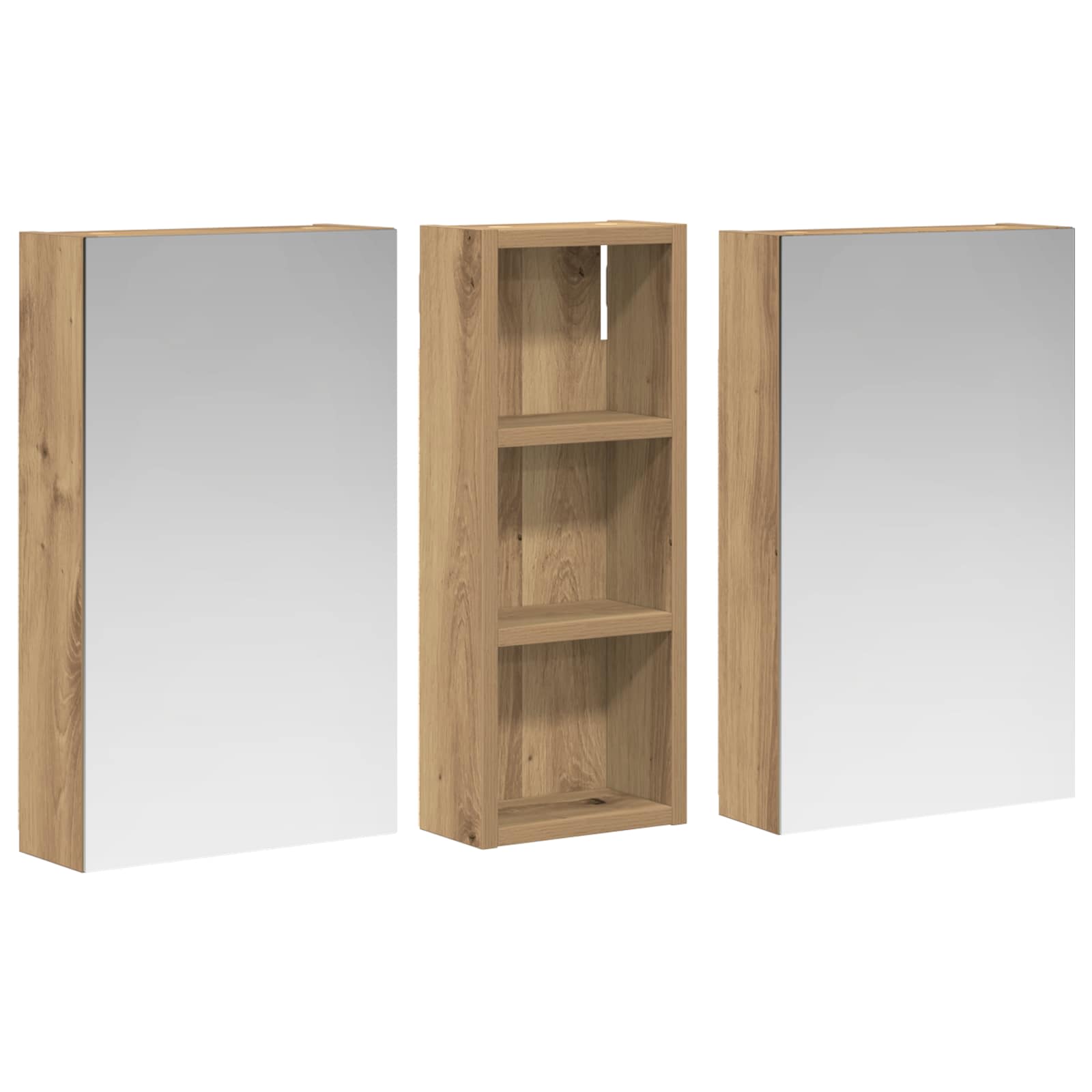 Set ormarića za kupaonicu S LED lampica 3 pcs 80 x 10,5 x 50 cm