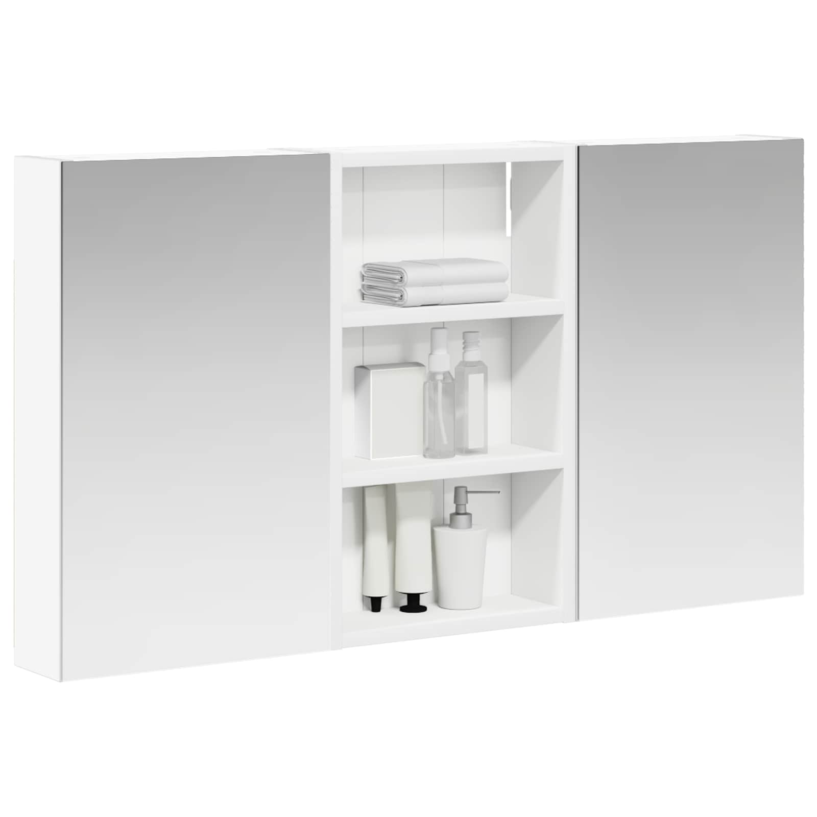 Set ormarića za kupaonicu S LED lampica 3 pcs 90 x 10,5 x 50 cm