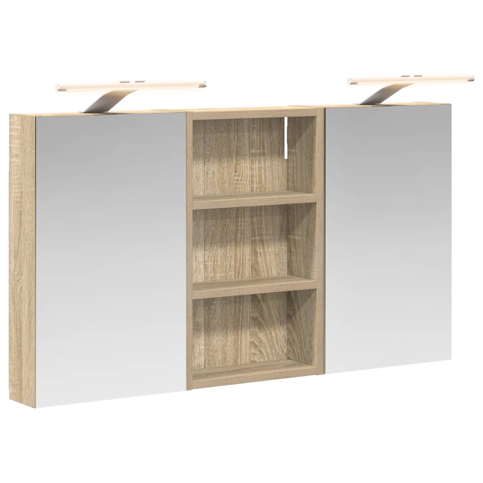 Set ormarića za kupaonicu S LED lampica 3 pcs 90 x 10,5 x 50 cm
