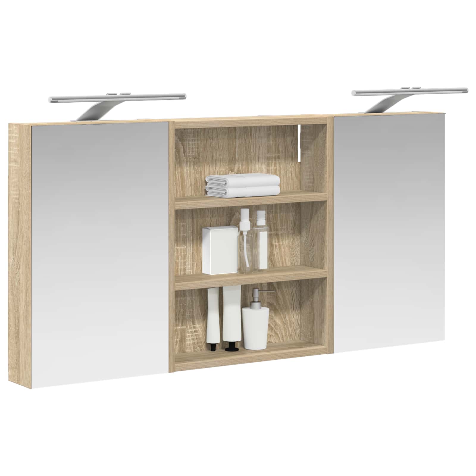Set ormarića za kupaonicu s policom 3 pcs 100 x 10,5 x 50 cm