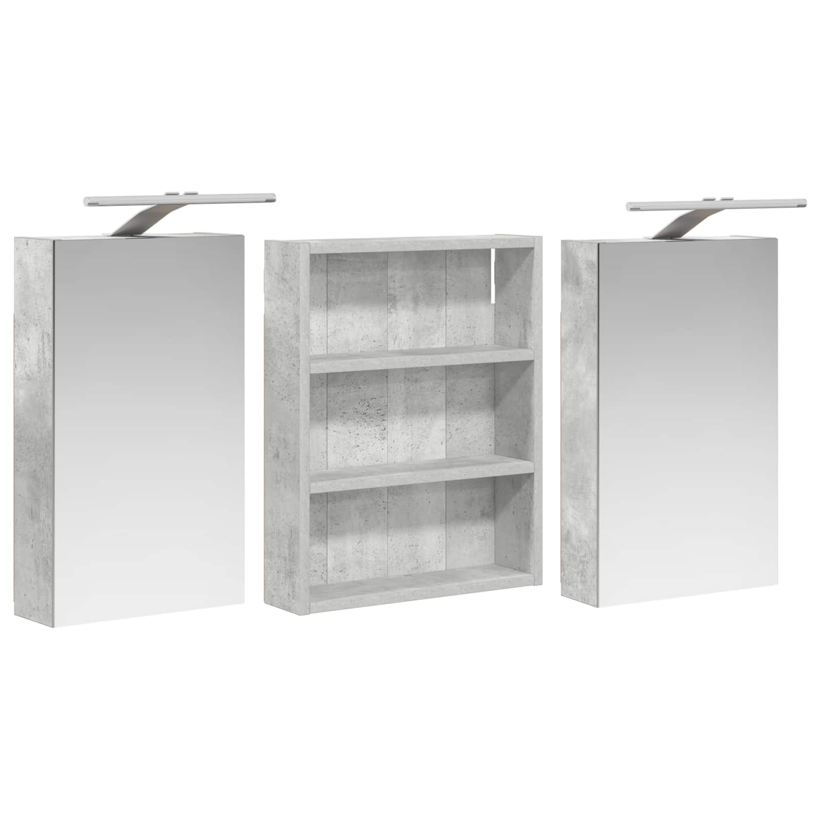 Set ormarića za kupaonicu s policom 3 pcs 100 x 10,5 x 50 cm