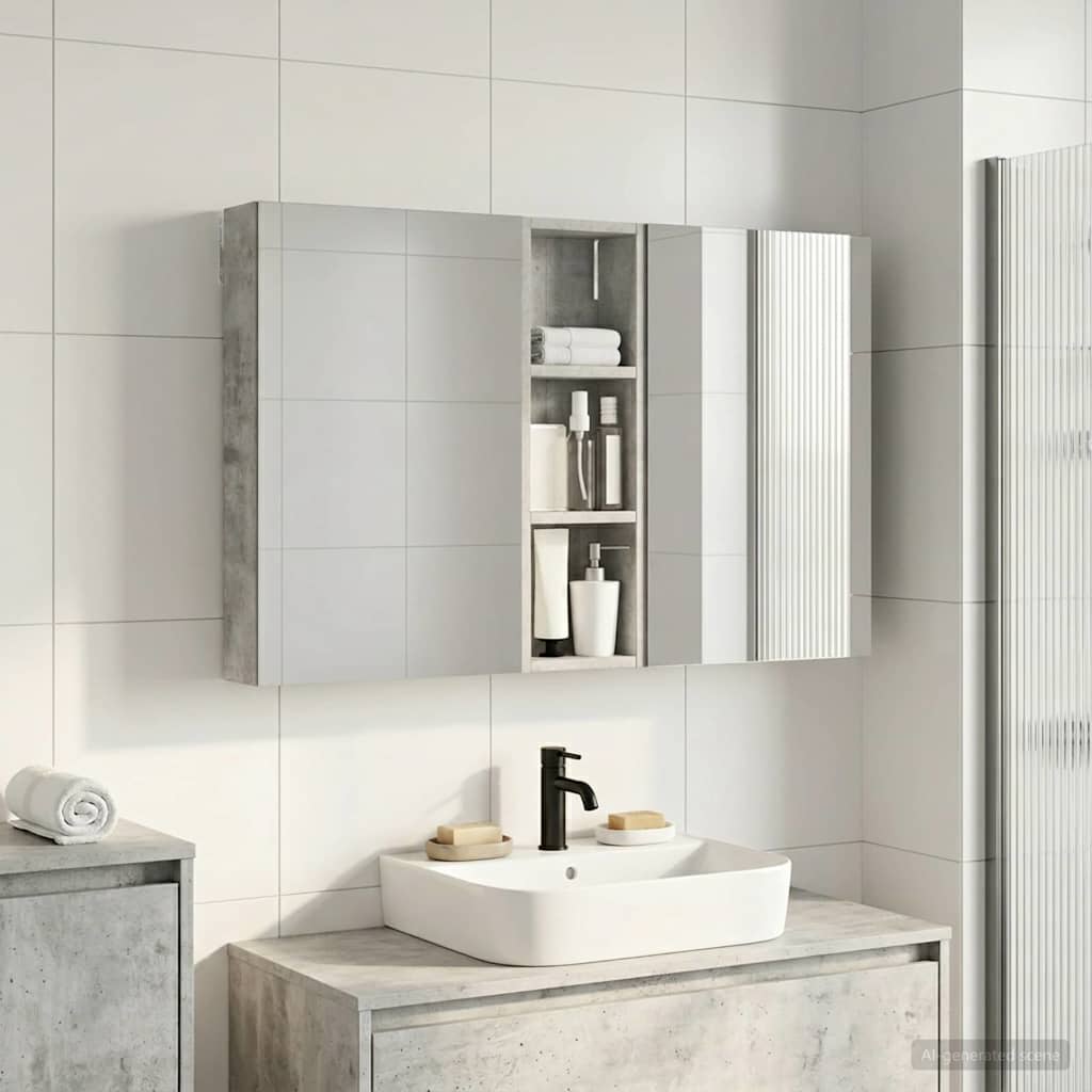 Set ormarića za kupaonicu s policom 3 pcs 100 x 10,5 x 60,5 cm
