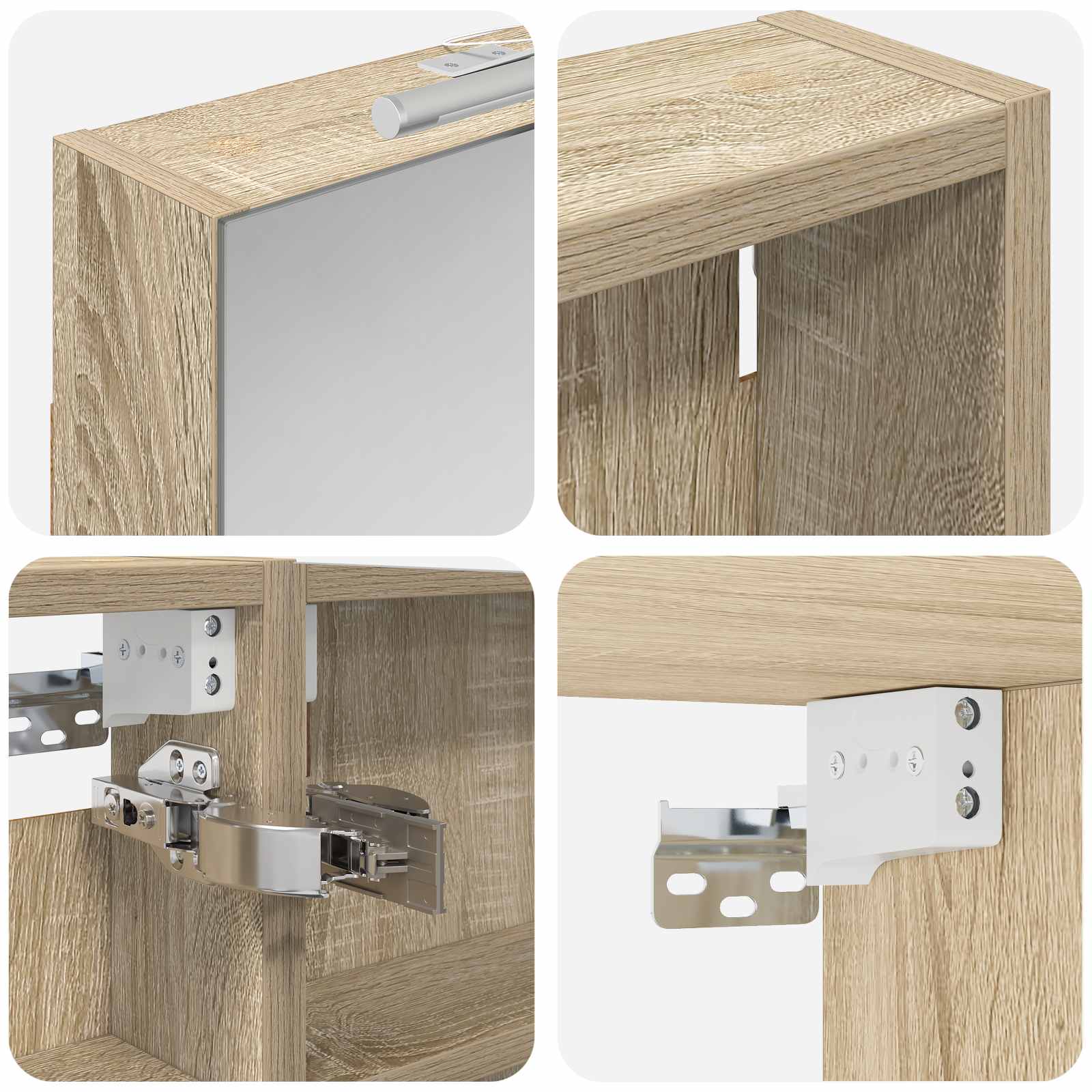 Set ormarića za kupaonicu s policom 3 pcs 100 x 10,5 x 60,5 cm