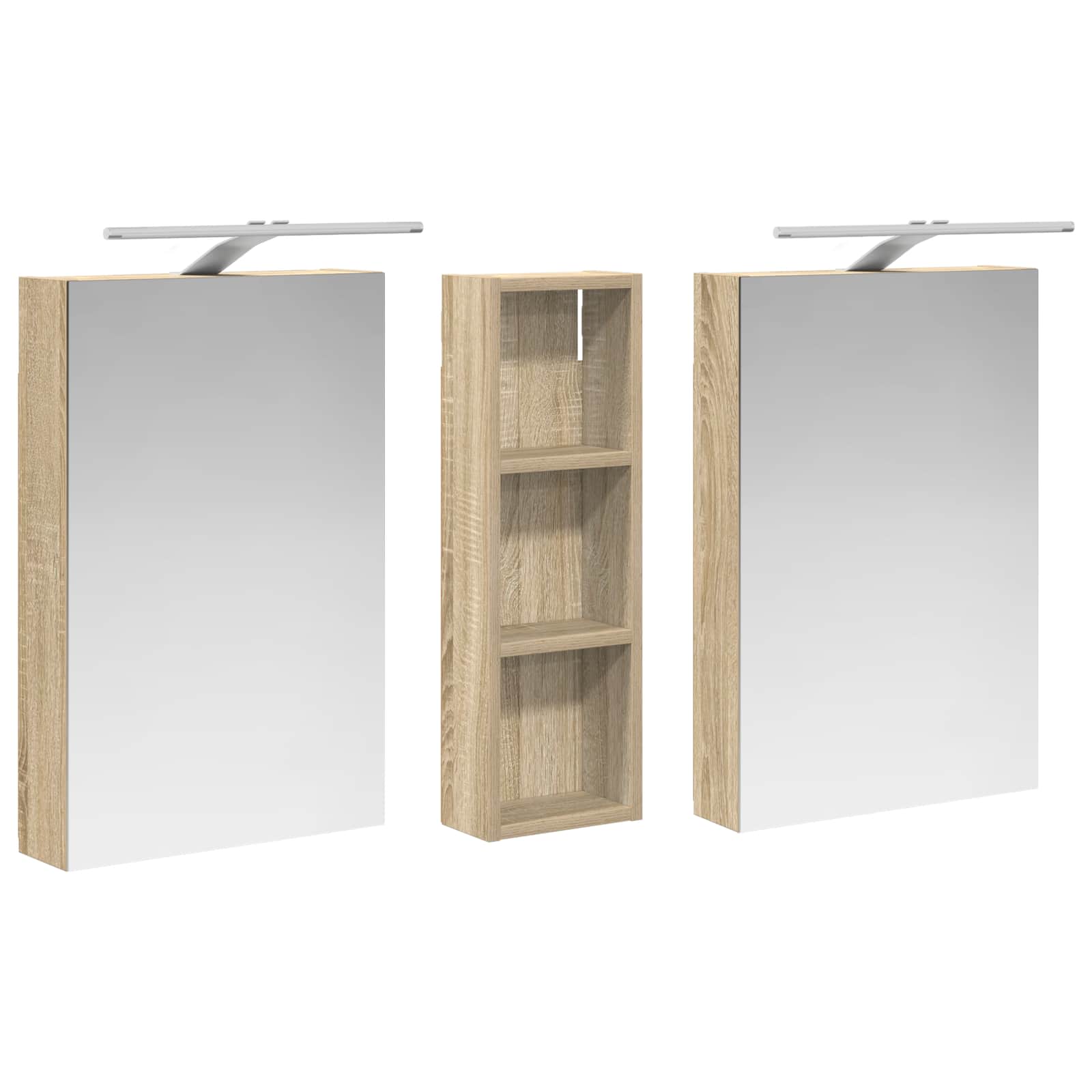Set ormarića za kupaonicu s policom 3 pcs 100 x 10,5 x 60,5 cm