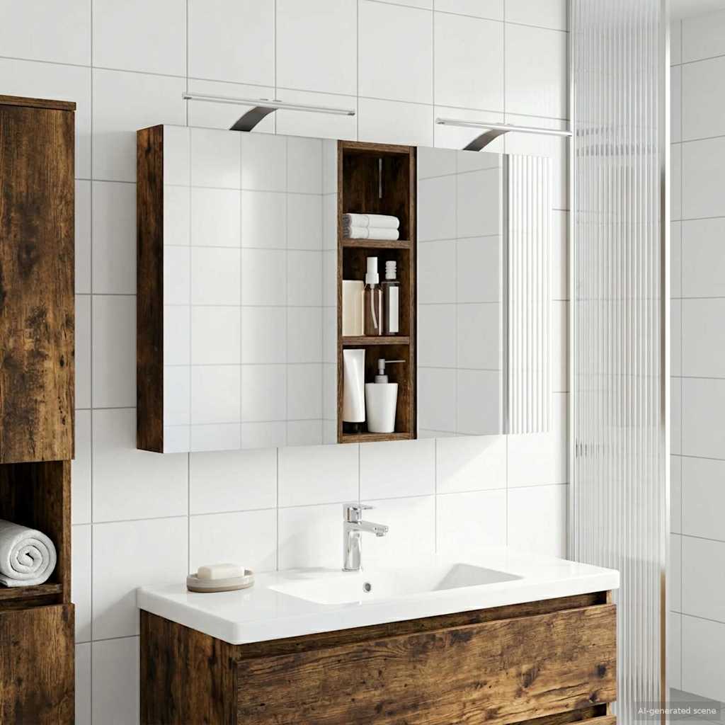 Set ormarića za kupaonicu s policom 3 pcs 100 x 10,5 x 60,5 cm