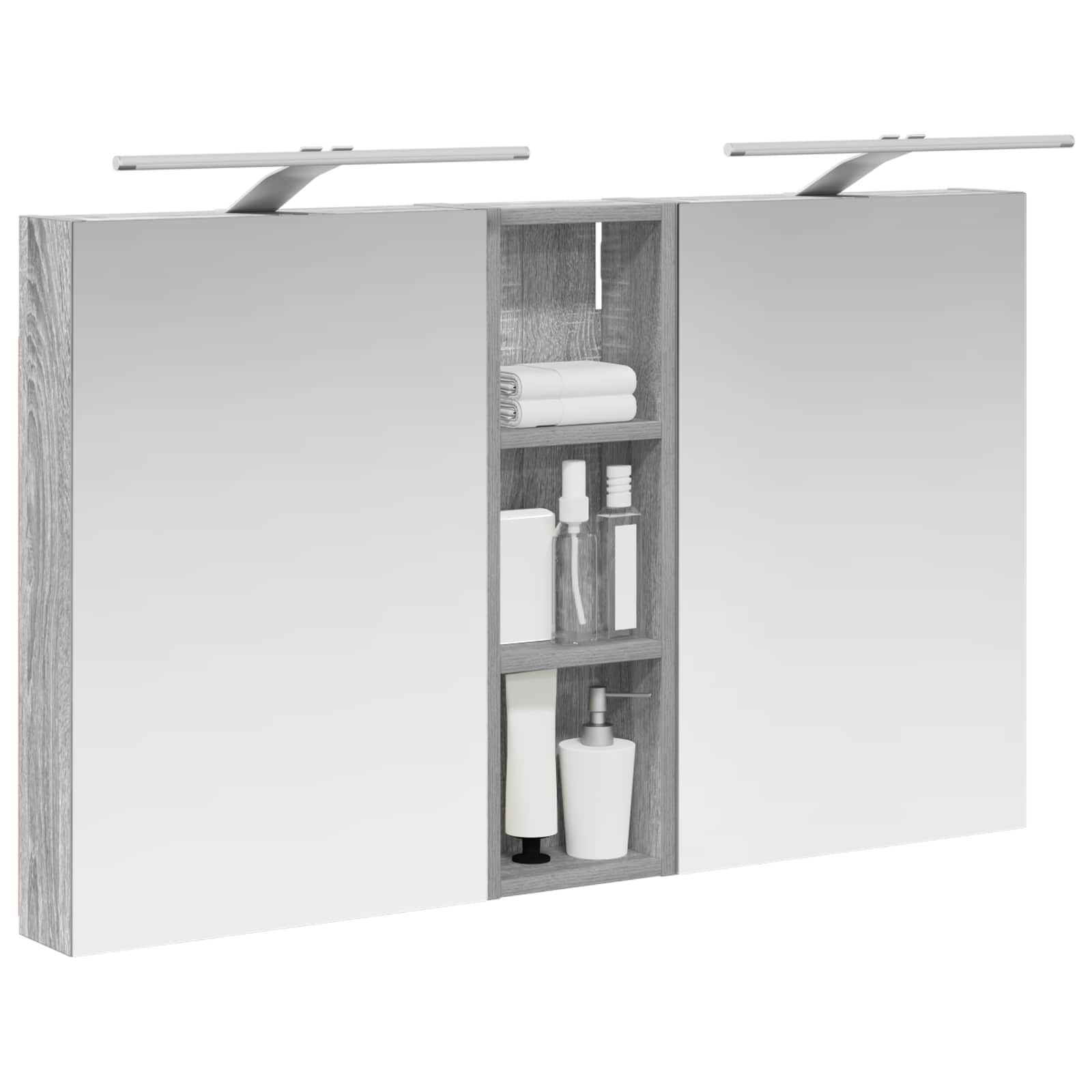 Set ormarića za kupaonicu s policom 3 pcs 100 x 10,5 x 60,5 cm