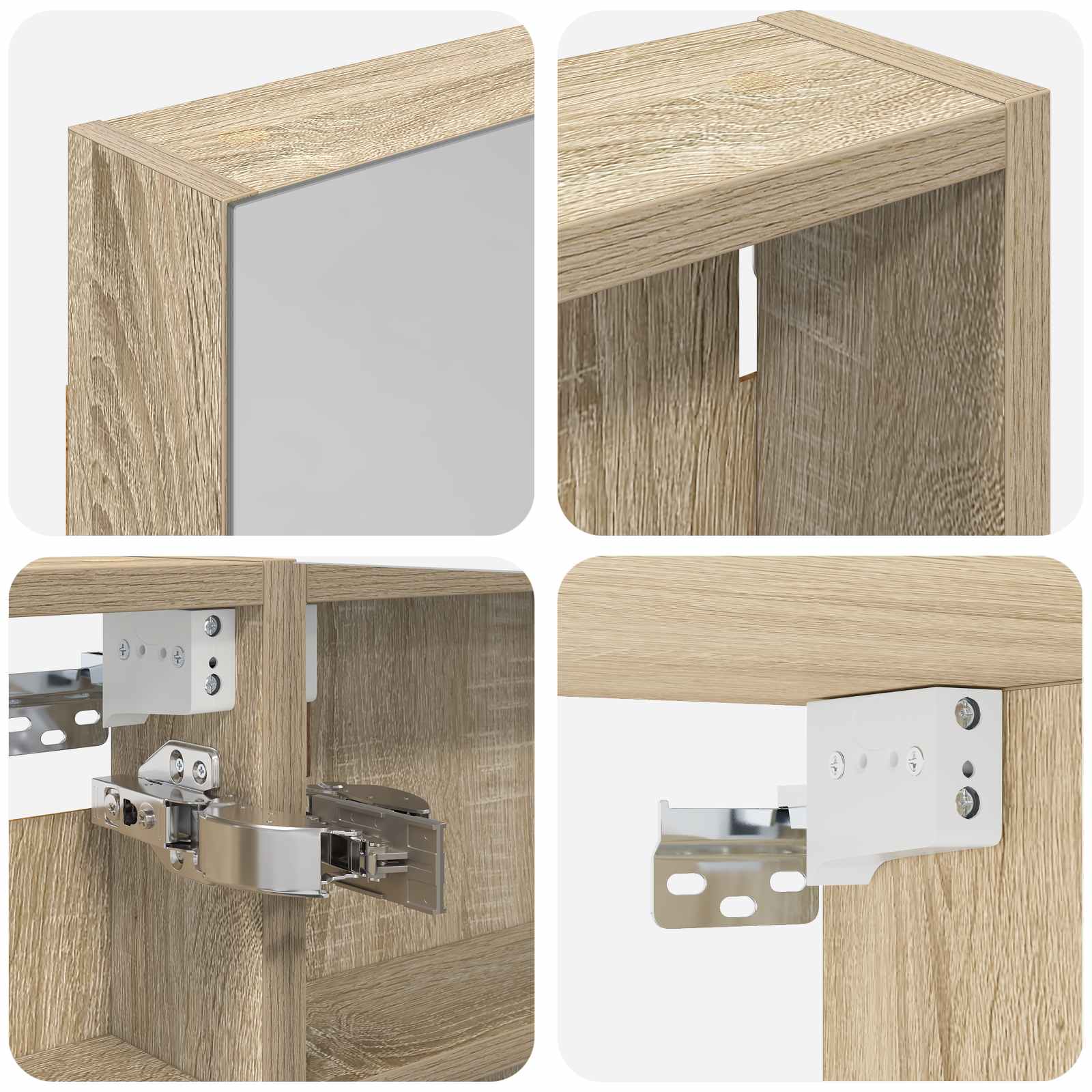 Set ormarića za kupaonicu s policom 3 pcs 110 x 10,5 x 60,5 cm