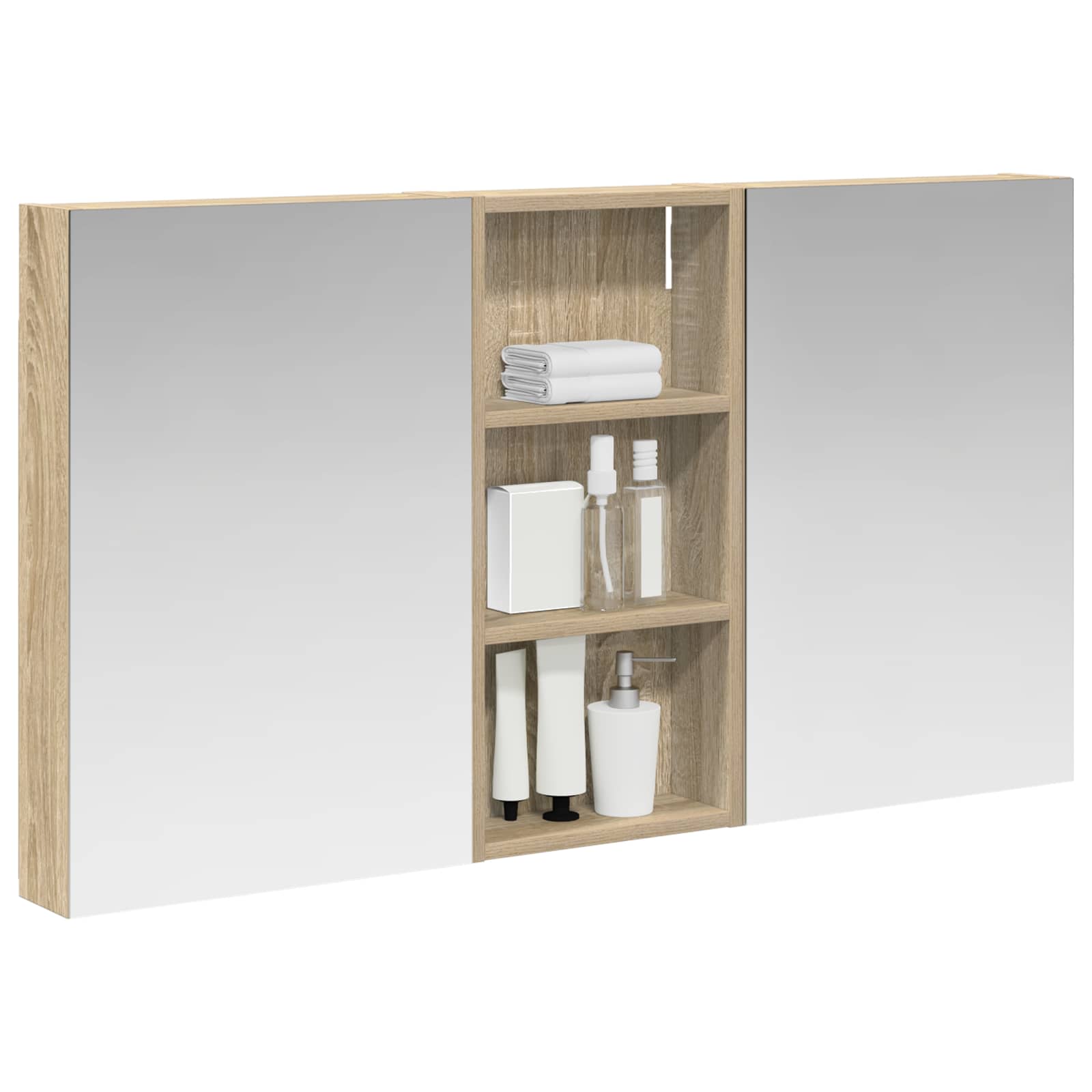 Set ormarića za kupaonicu s policom 3 pcs 110 x 10,5 x 60,5 cm