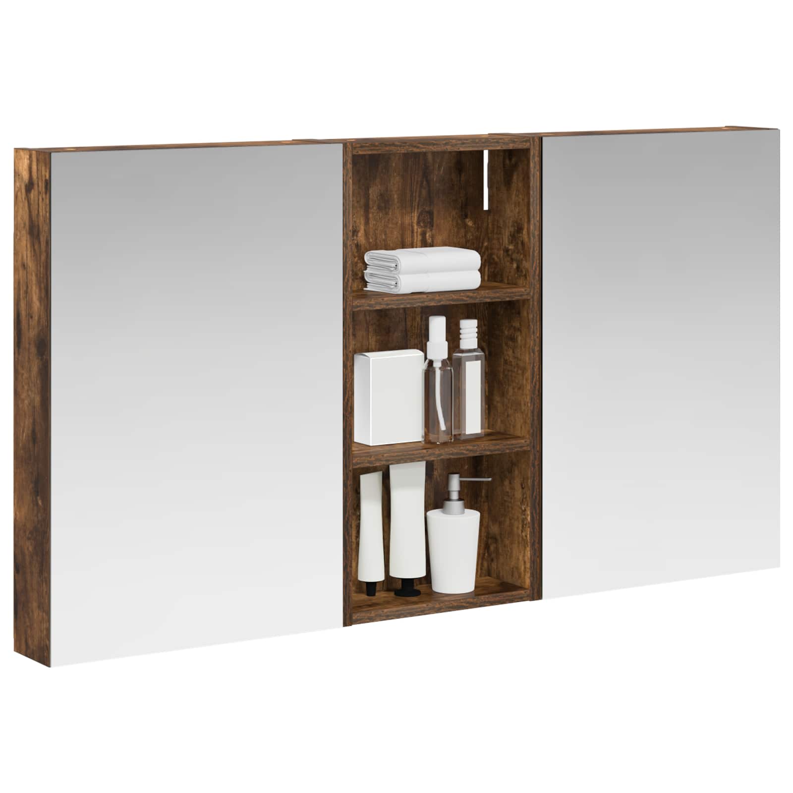 Set ormarića za kupaonicu s policom 3 pcs 110 x 10,5 x 60,5 cm