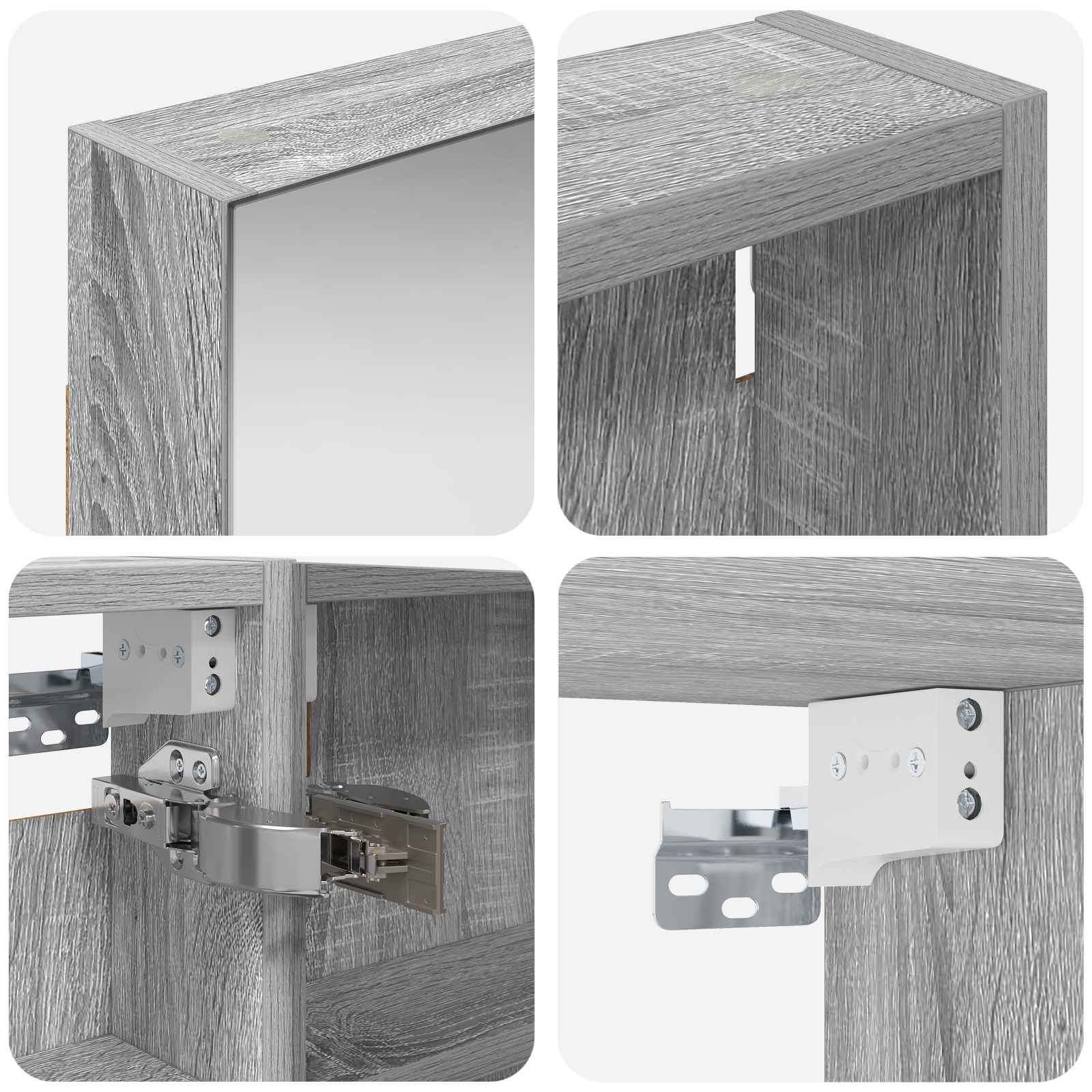 Set ormarića za kupaonicu s policom 3 pcs 110 x 10,5 x 60,5 cm