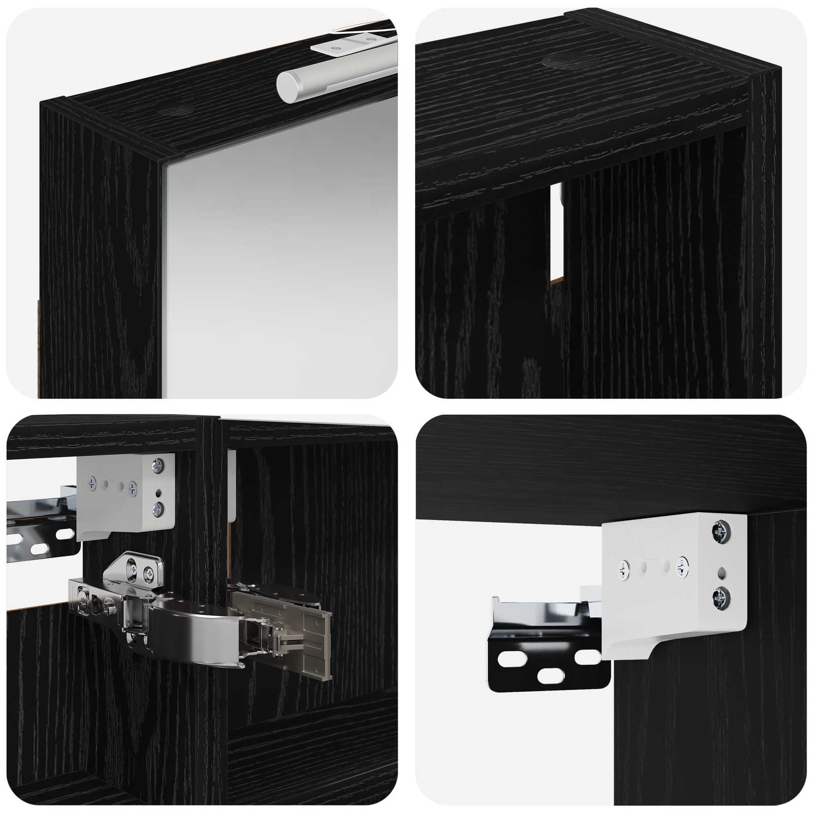Set ormarića za kupaonicu s policom 3 pcs 110 x 10,5 x 60,5 cm