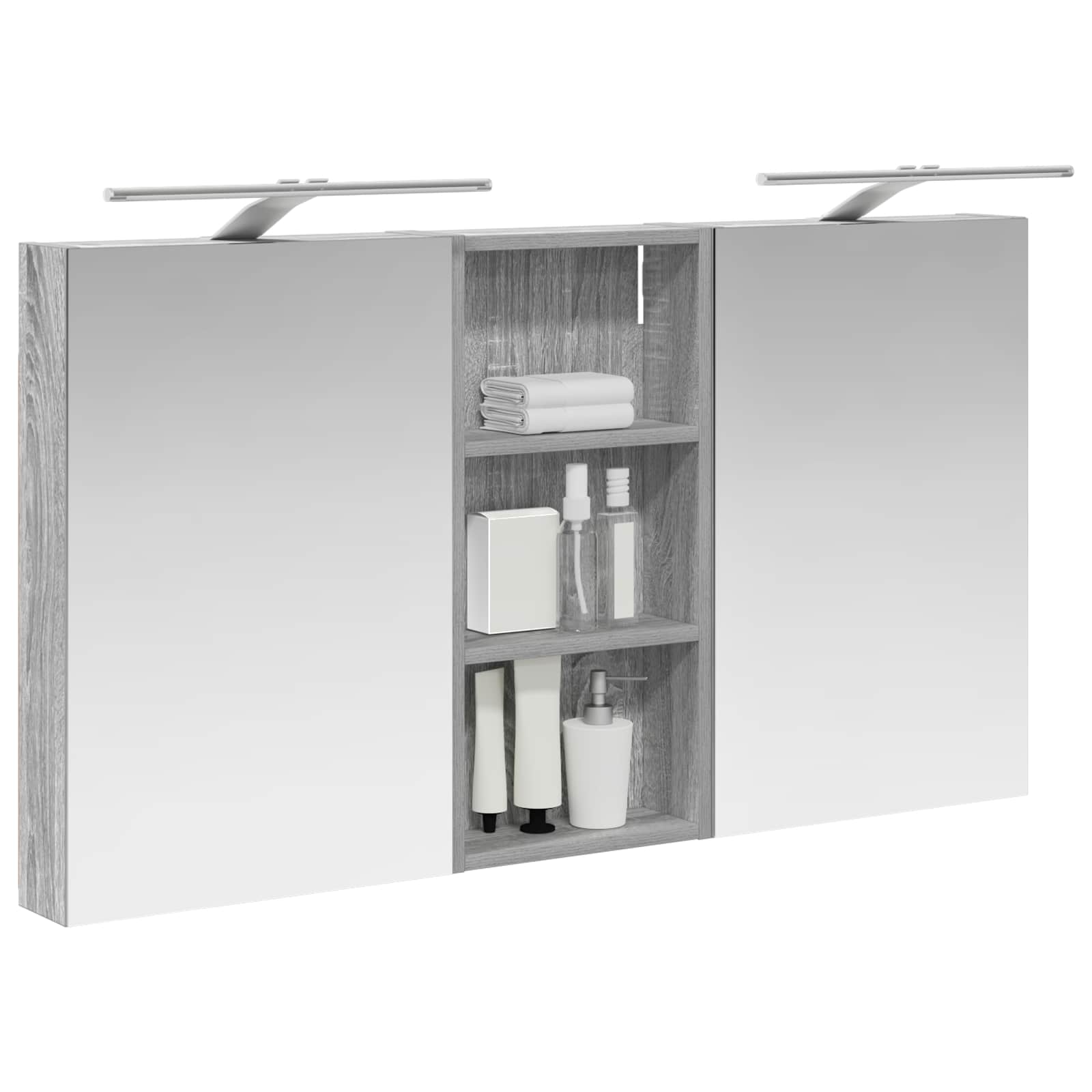Set ormarića za kupaonicu s policom 3 pcs 110 x 10,5 x 60,5 cm