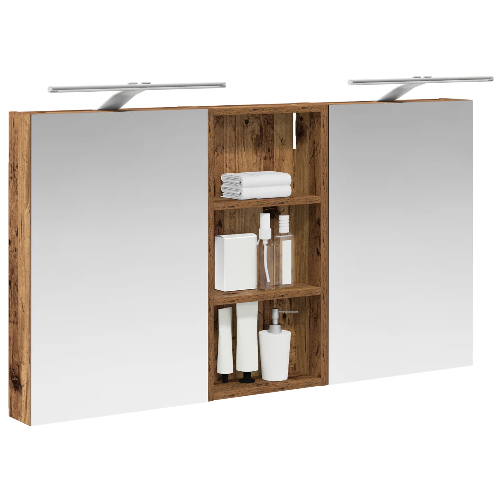 Set ormarića za kupaonicu s policom 3 pcs 110 x 10,5 x 60,5 cm