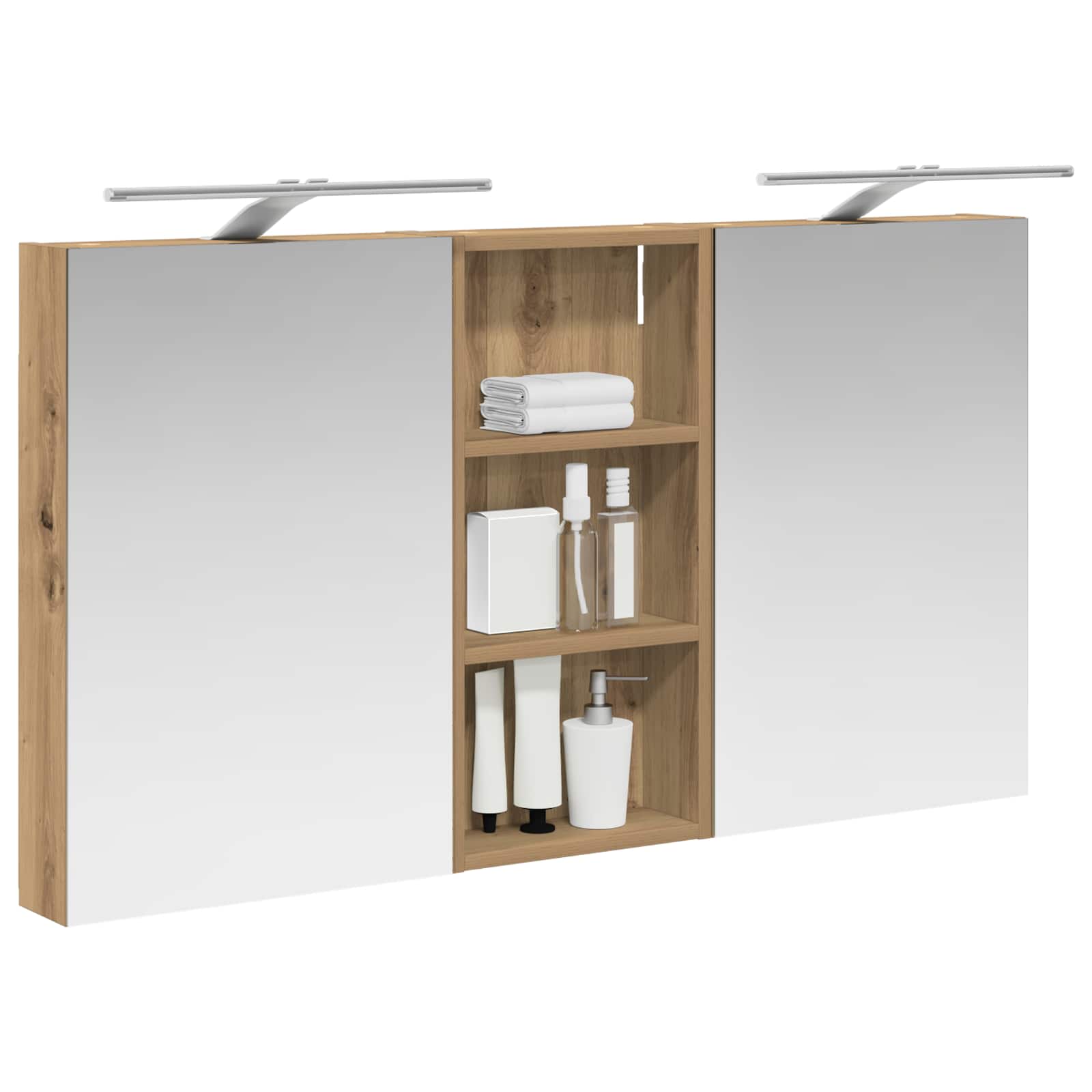 Set ormarića za kupaonicu s policom 3 pcs 110 x 10,5 x 60,5 cm