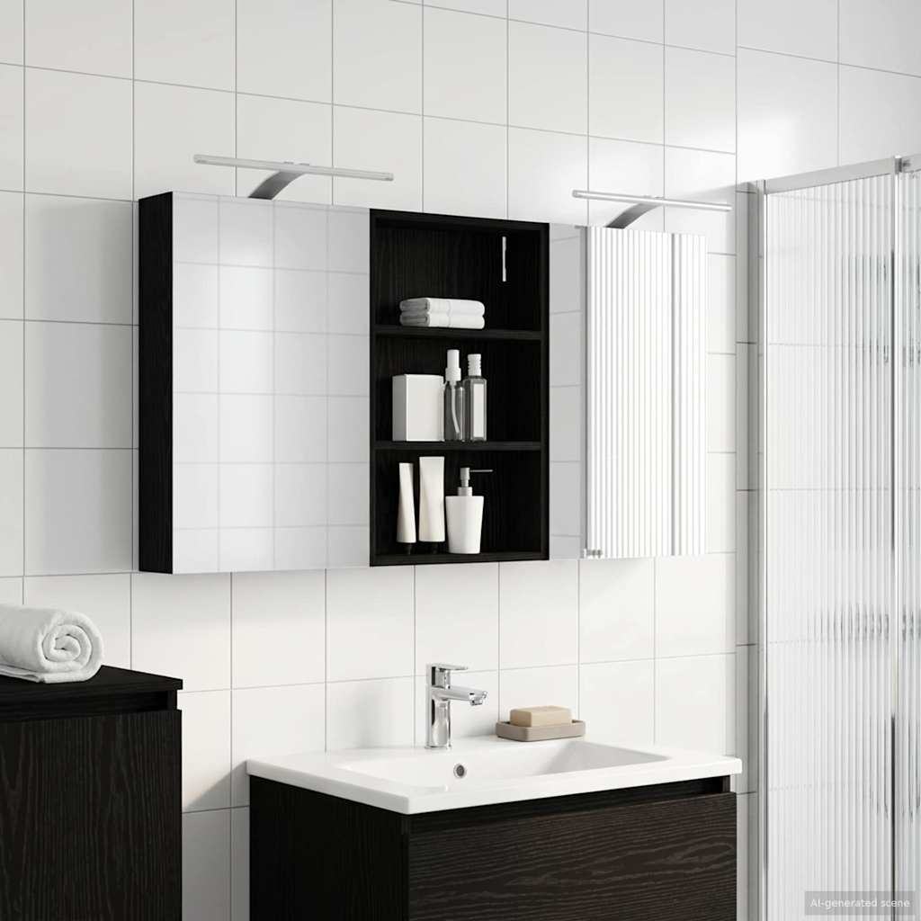 Set ormarića za kupaonicu s policom 3 pcs 120 x 10,5 x 60,5 cm