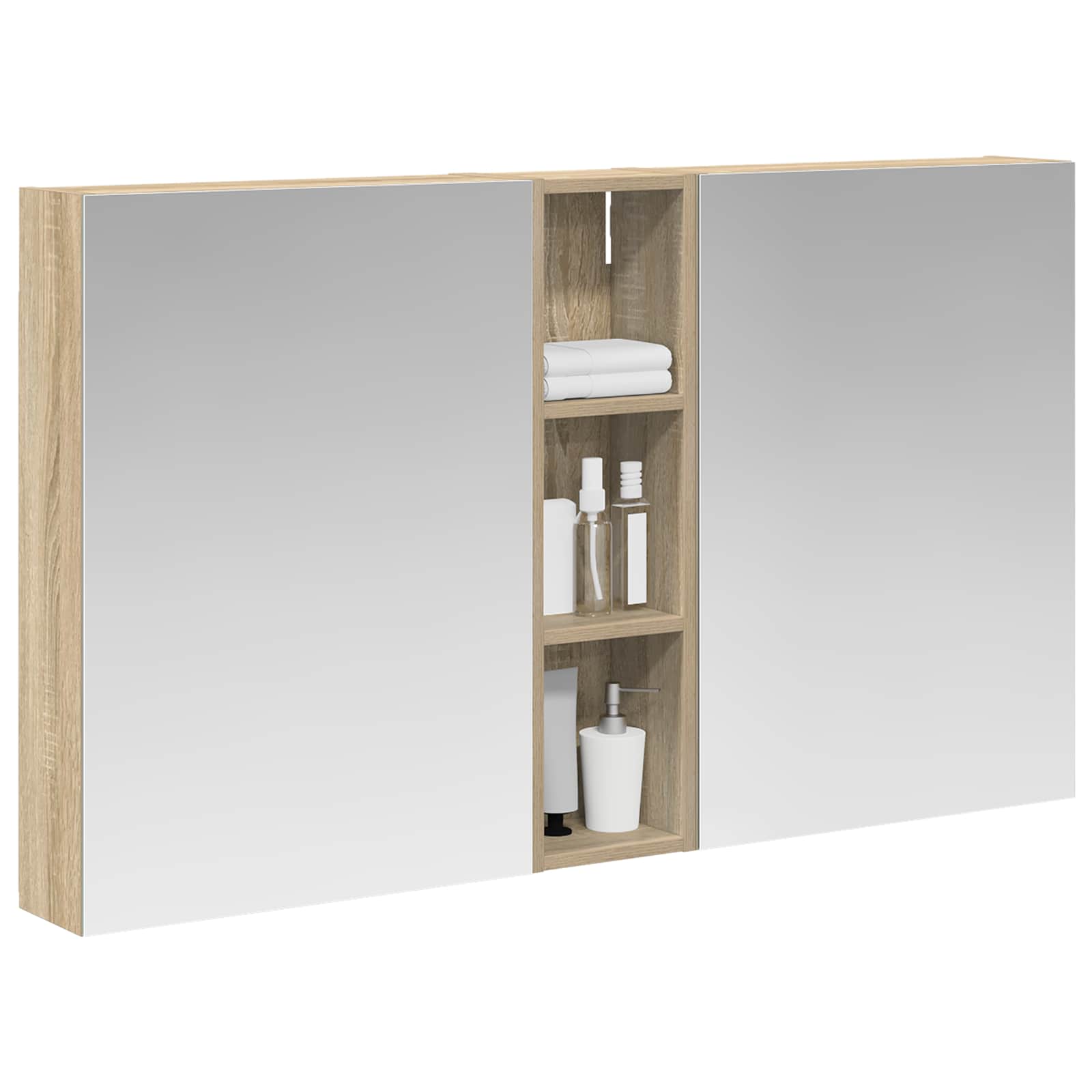 Set ormarića za kupaonicu s policom 3 pcs 120 x 14,5 x 70 cm