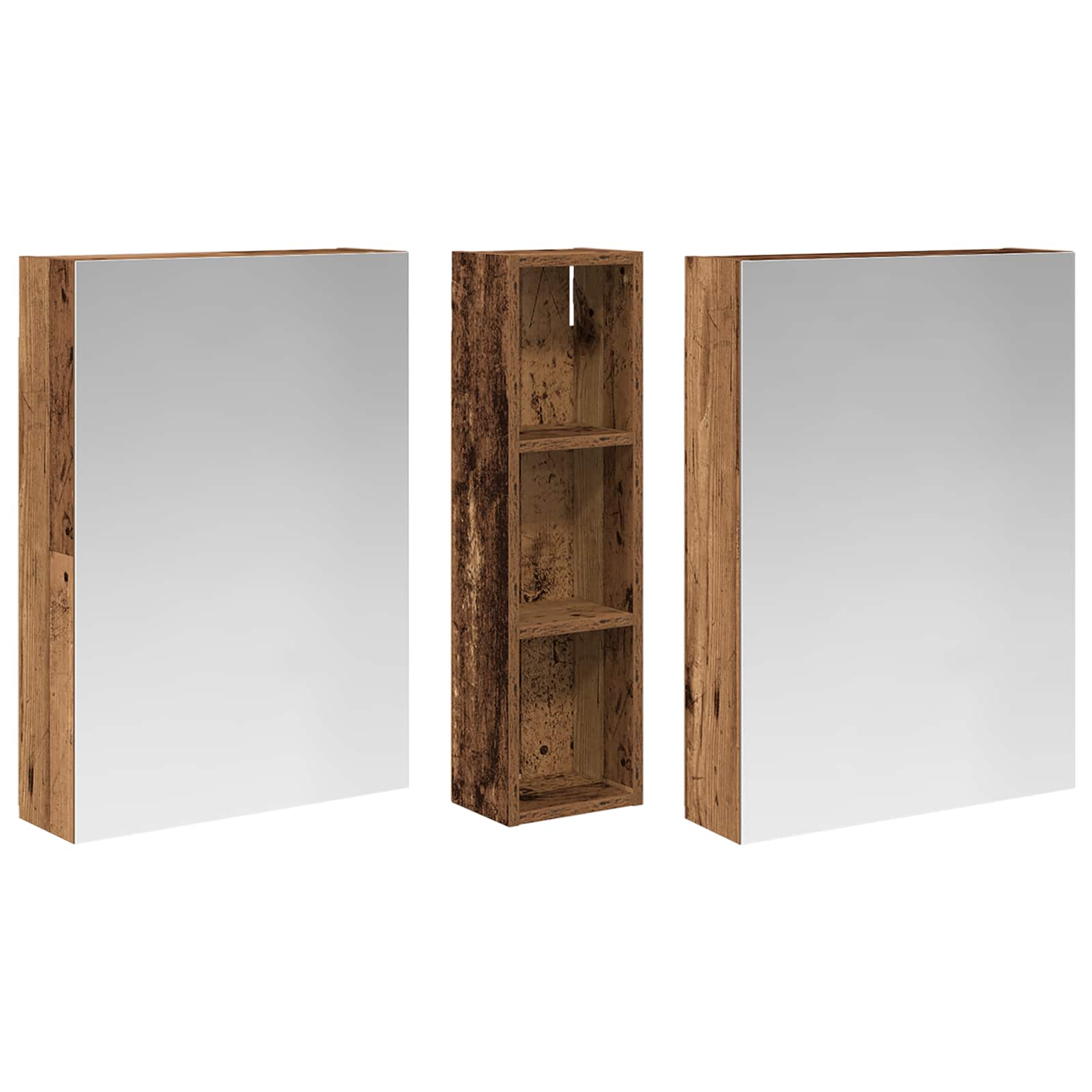 Set ormarića za kupaonicu s policom 3 pcs 120 x 14,5 x 70 cm